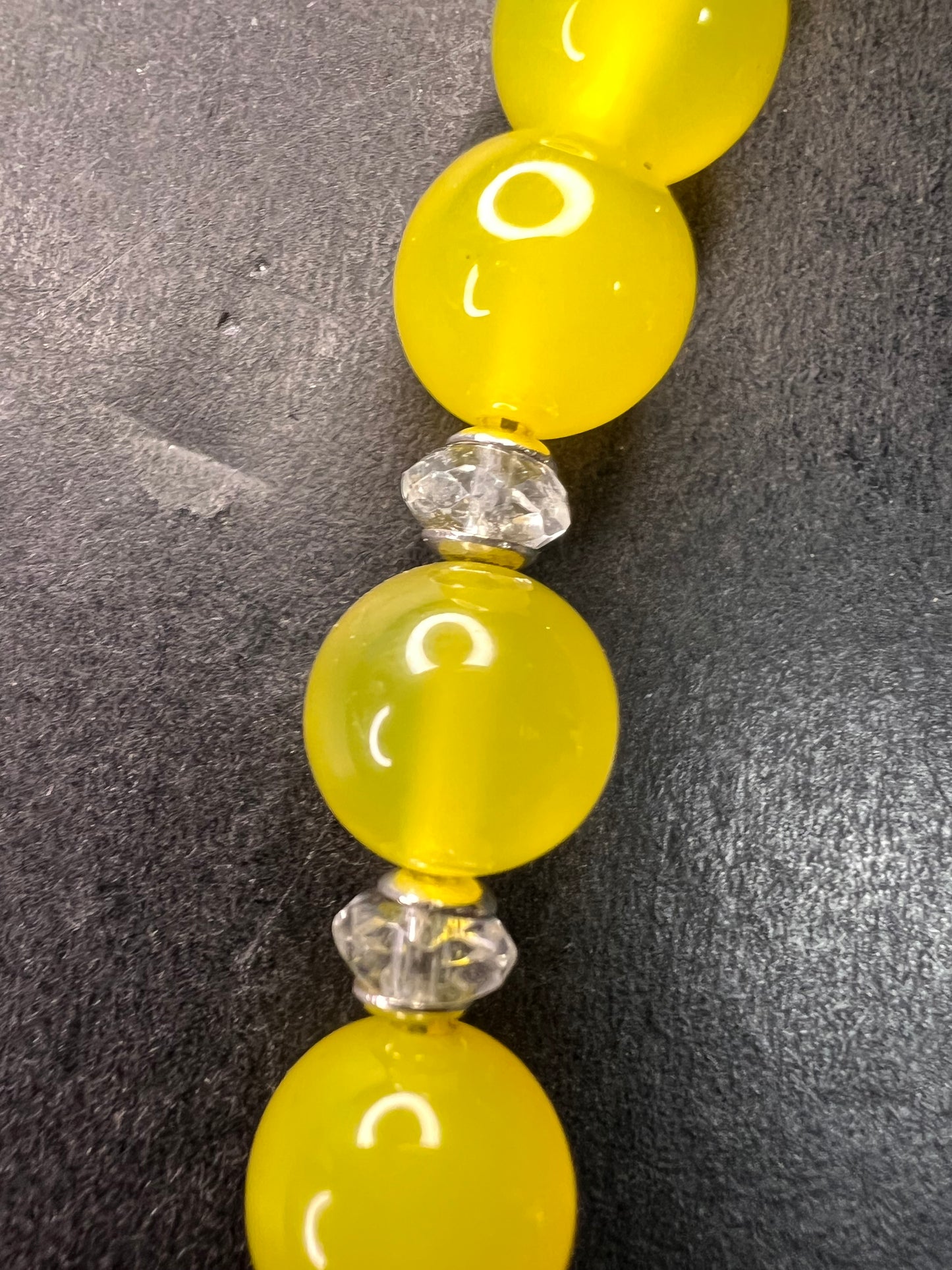 NEW Yellow chalcedony and quartz Sterling silver necklace