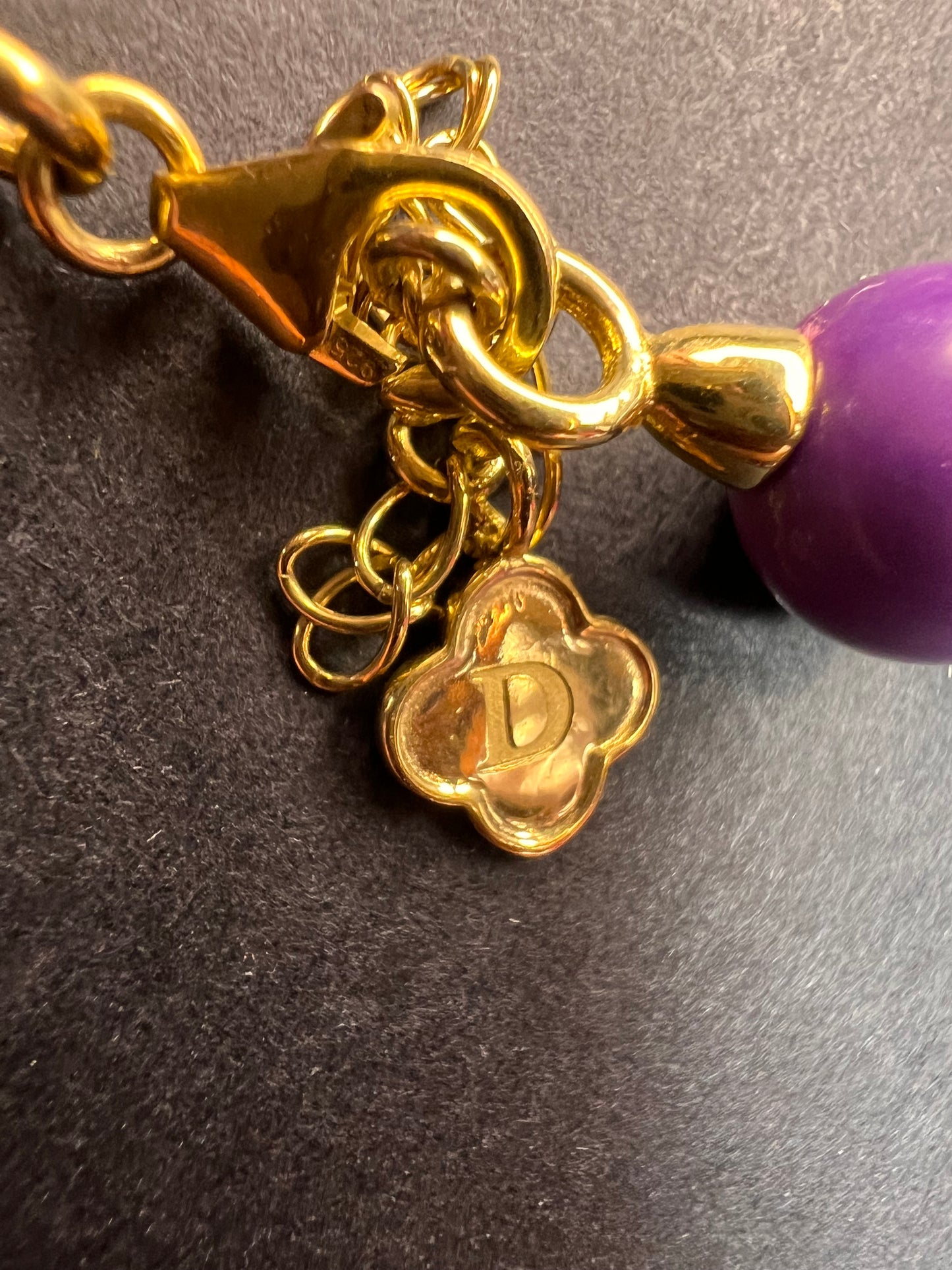 NEW Phosphosiderite graduated beaded necklace in vermeil