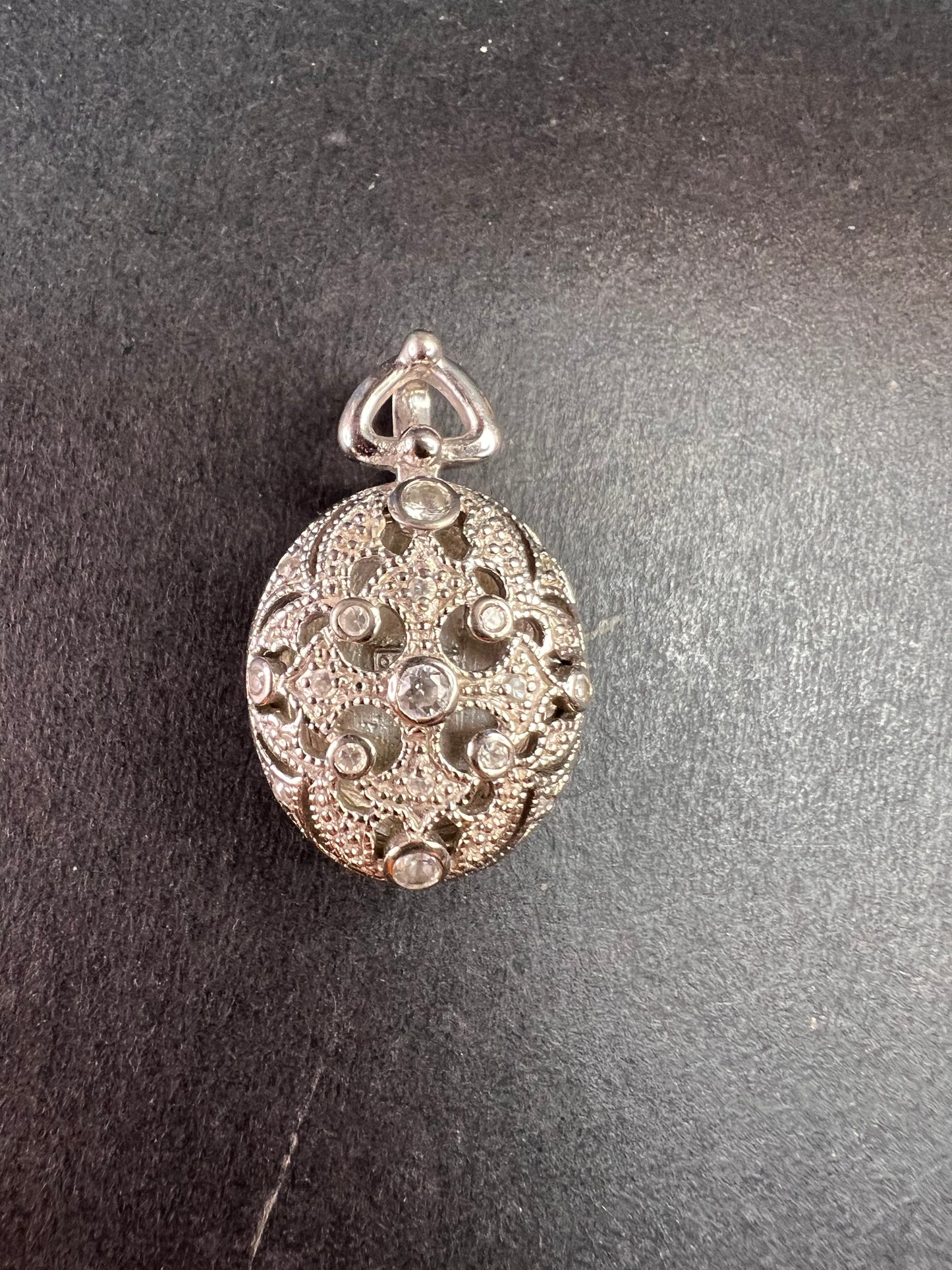 Vintage sterling silver poison locket Maltese cross pendant
