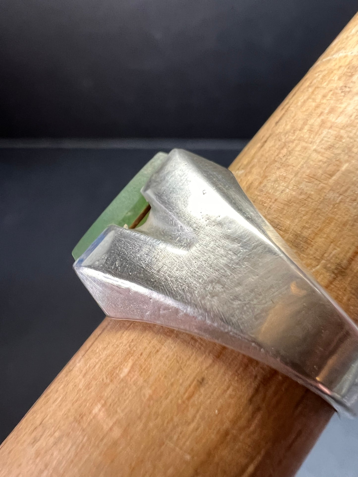 Vintage Nephrite Jade Pa Ha Company Sterling silver ring size 9