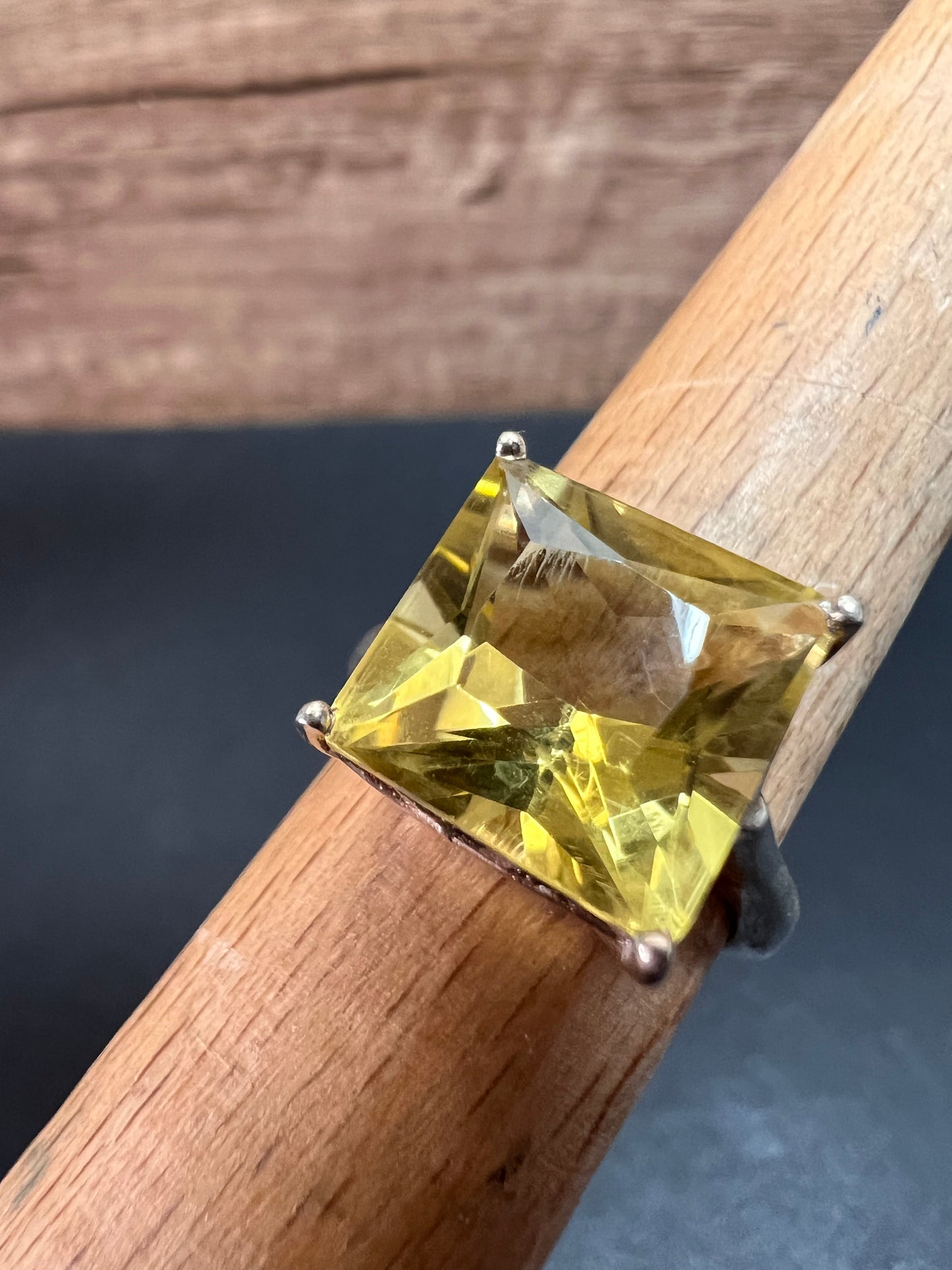 NEW size 7 lemon quartz citrine sterling silver ring 5.05 grams