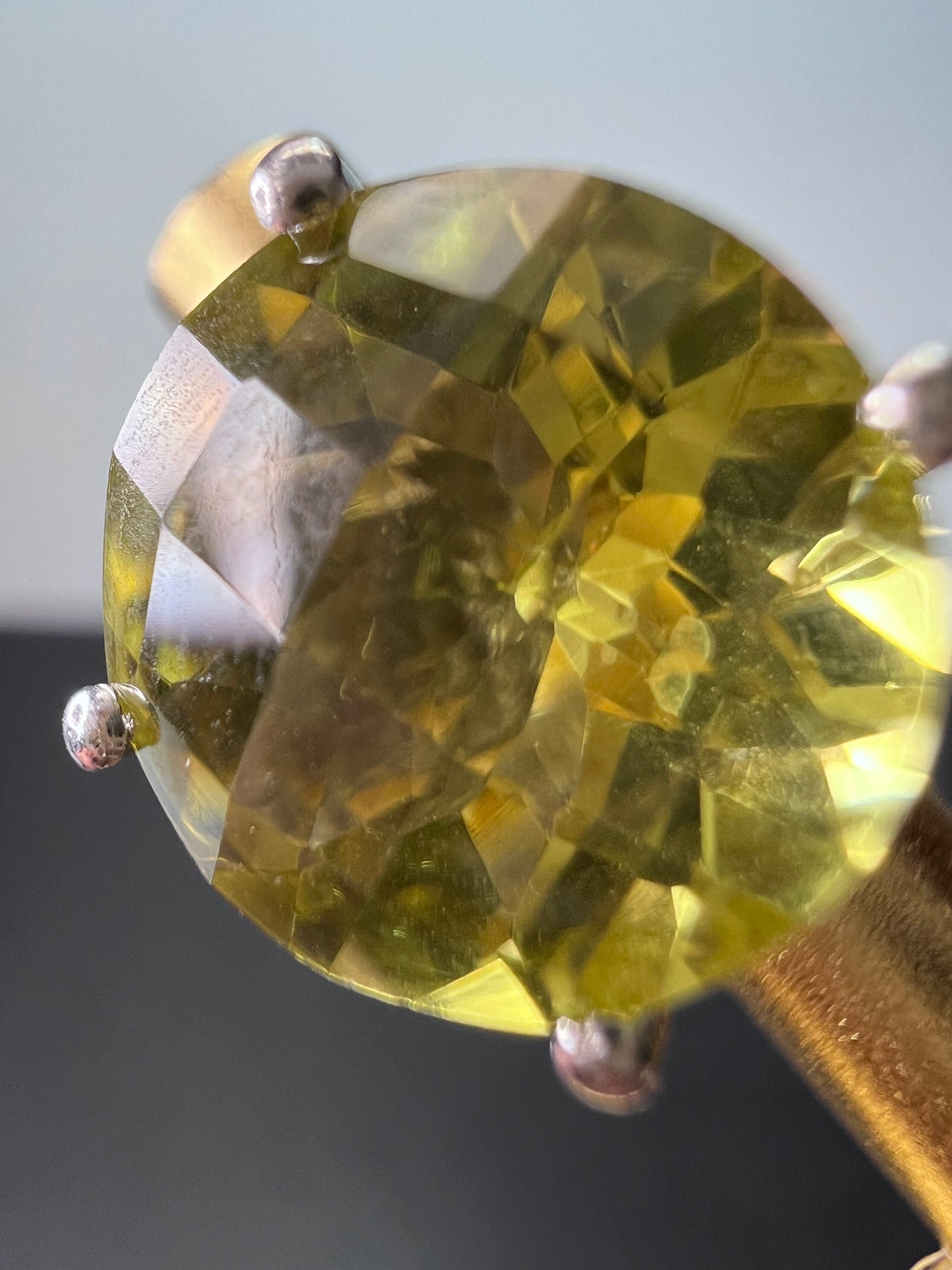 Lemon quartz jumbo stud earrings in sterling silver