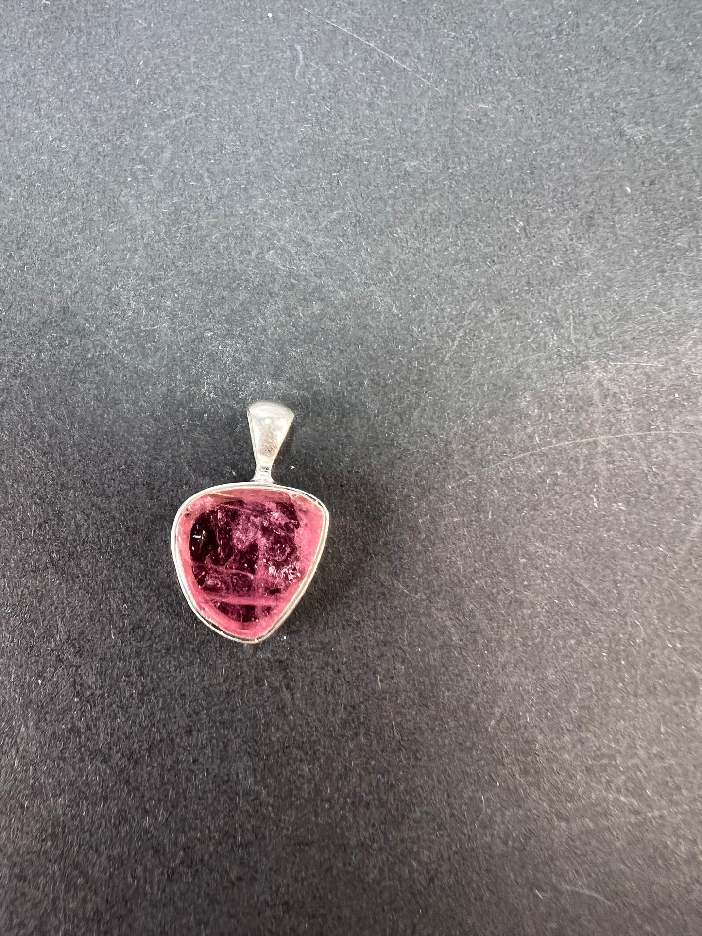 NEW Pink tourmaline sterling silver pendant 1.29 grams
