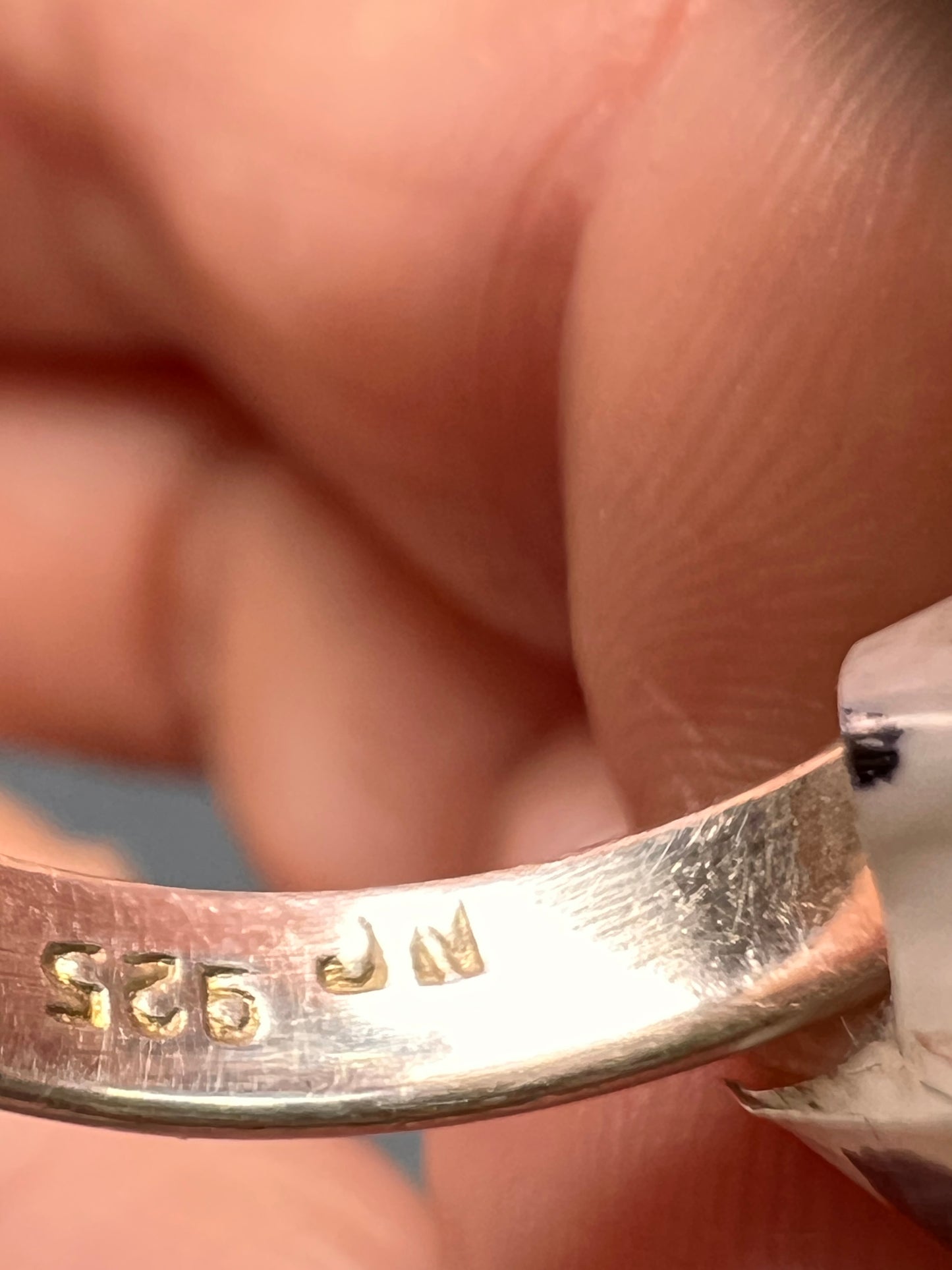 NEW Blue topaz triple stone sterling silver ring size 6 / 6.39 grams