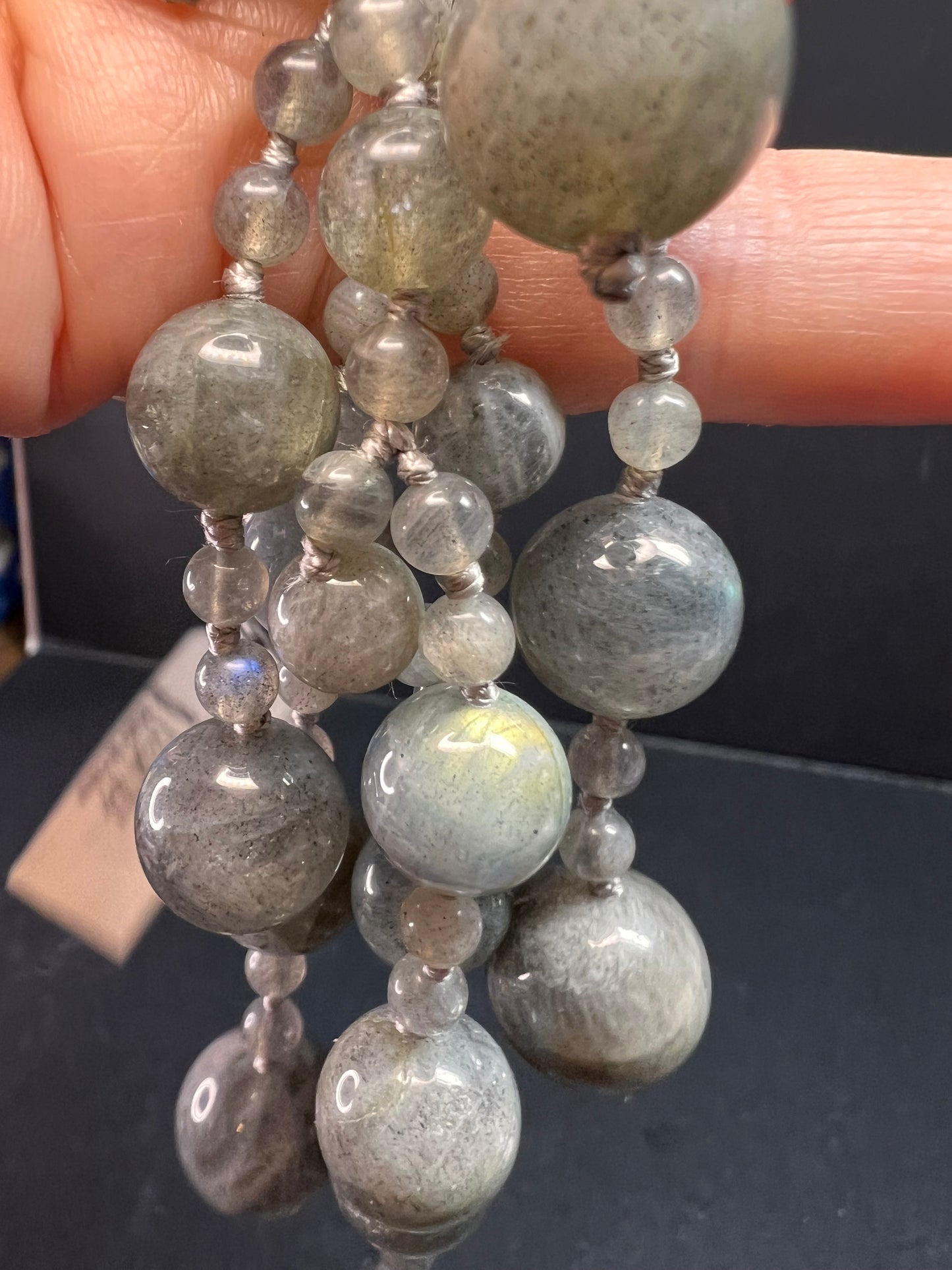 NEW labradorite bib statement necklace with sterling silver clasp