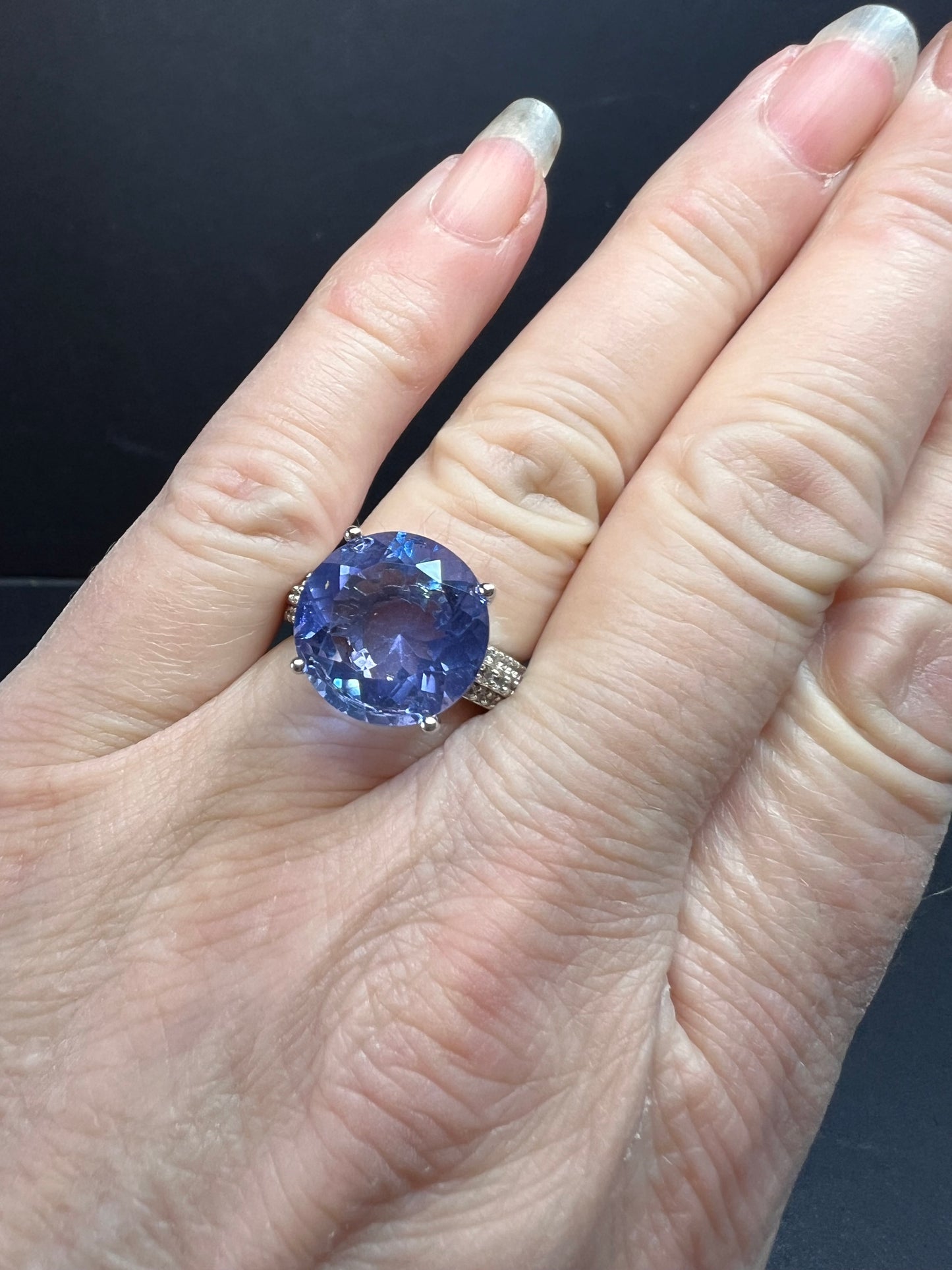 NEW color change fluorite sterling silver ring size 7
