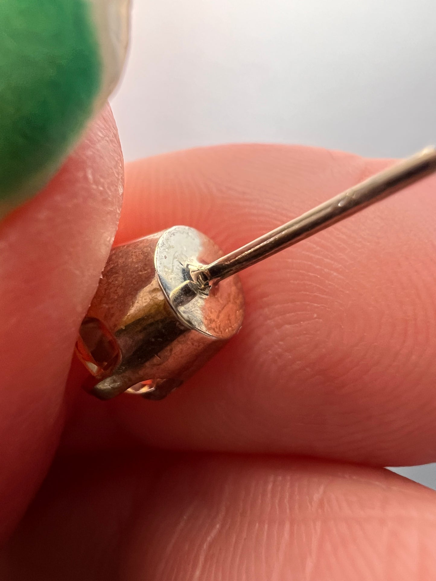 14k white gold champagne 2ctw CZ stud earrings 6.7mm