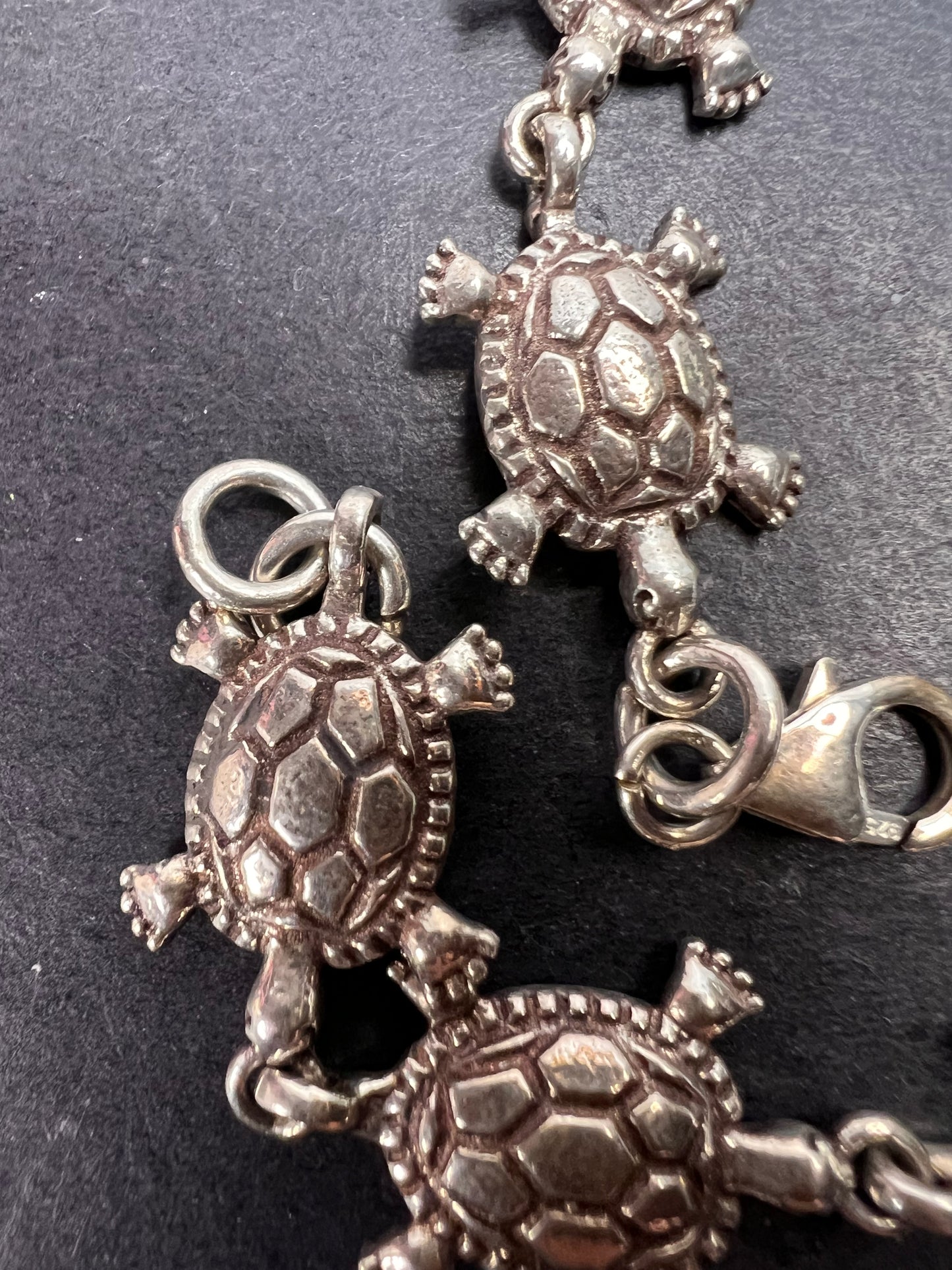 Vintage sterling silver turtles bracelet