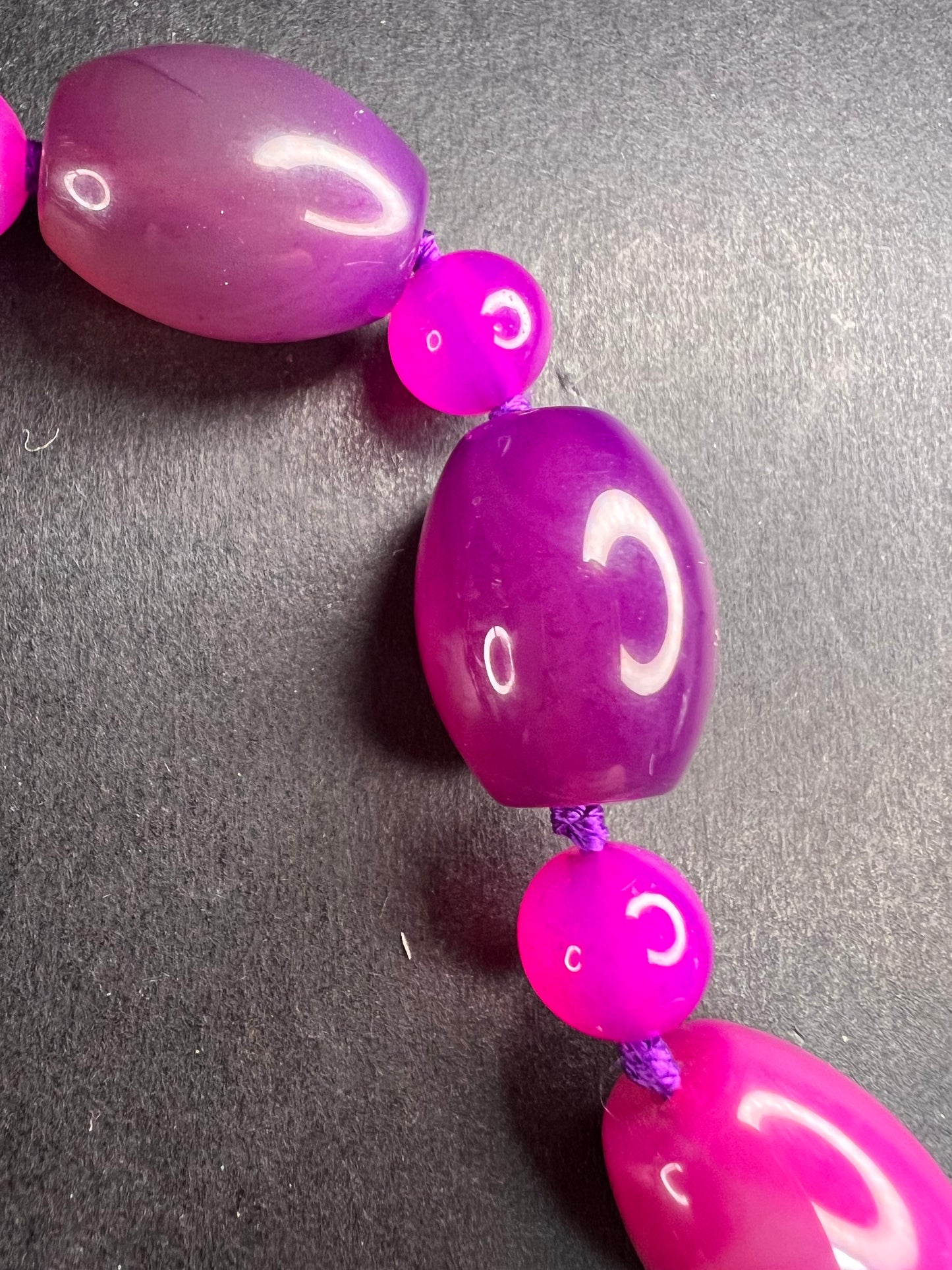 NEW purple agate 18 inch necklace with sterling silver clasp