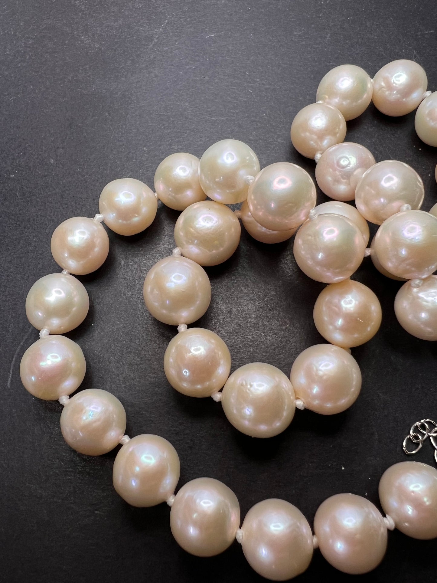 NEW White Cultured Freshwater Pearl Rhodium Over Sterling Silver Necklace 20 inch