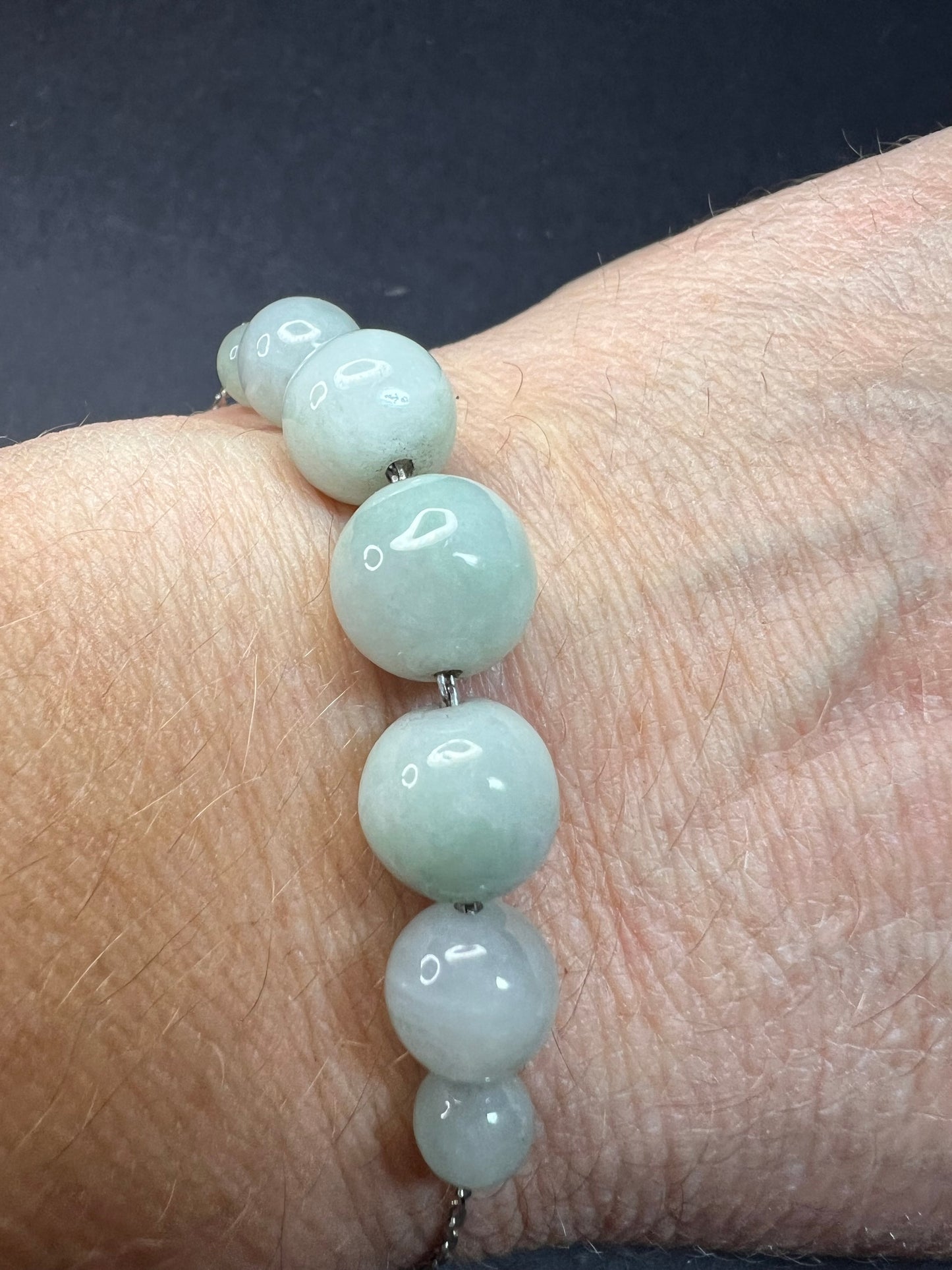 Burmese jade adjustable bolo sterling silver bracelet