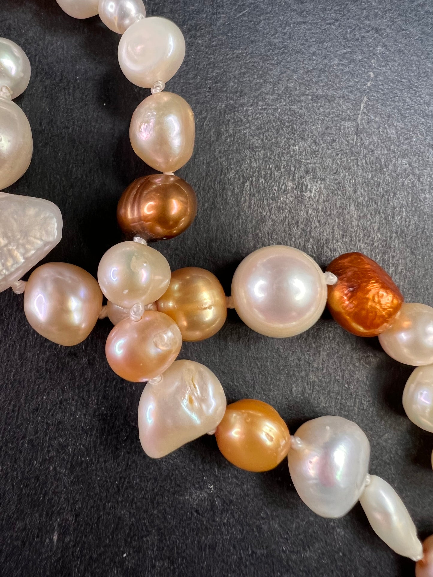 Multi colored freshwater pearls 50 inch endless necklace