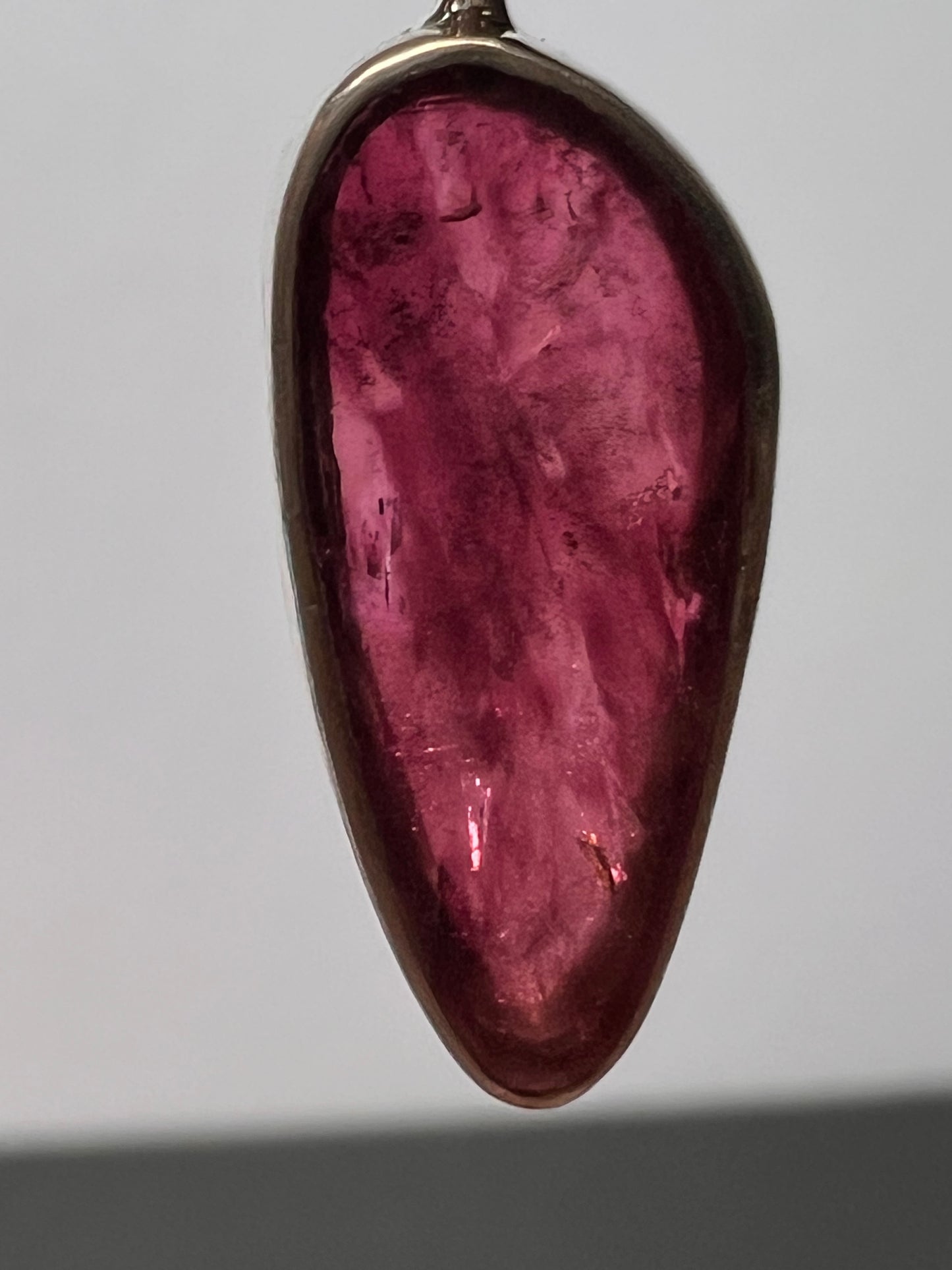 NEW pink tourmaline/ rubellite sterling silver pendant 1.59 grams