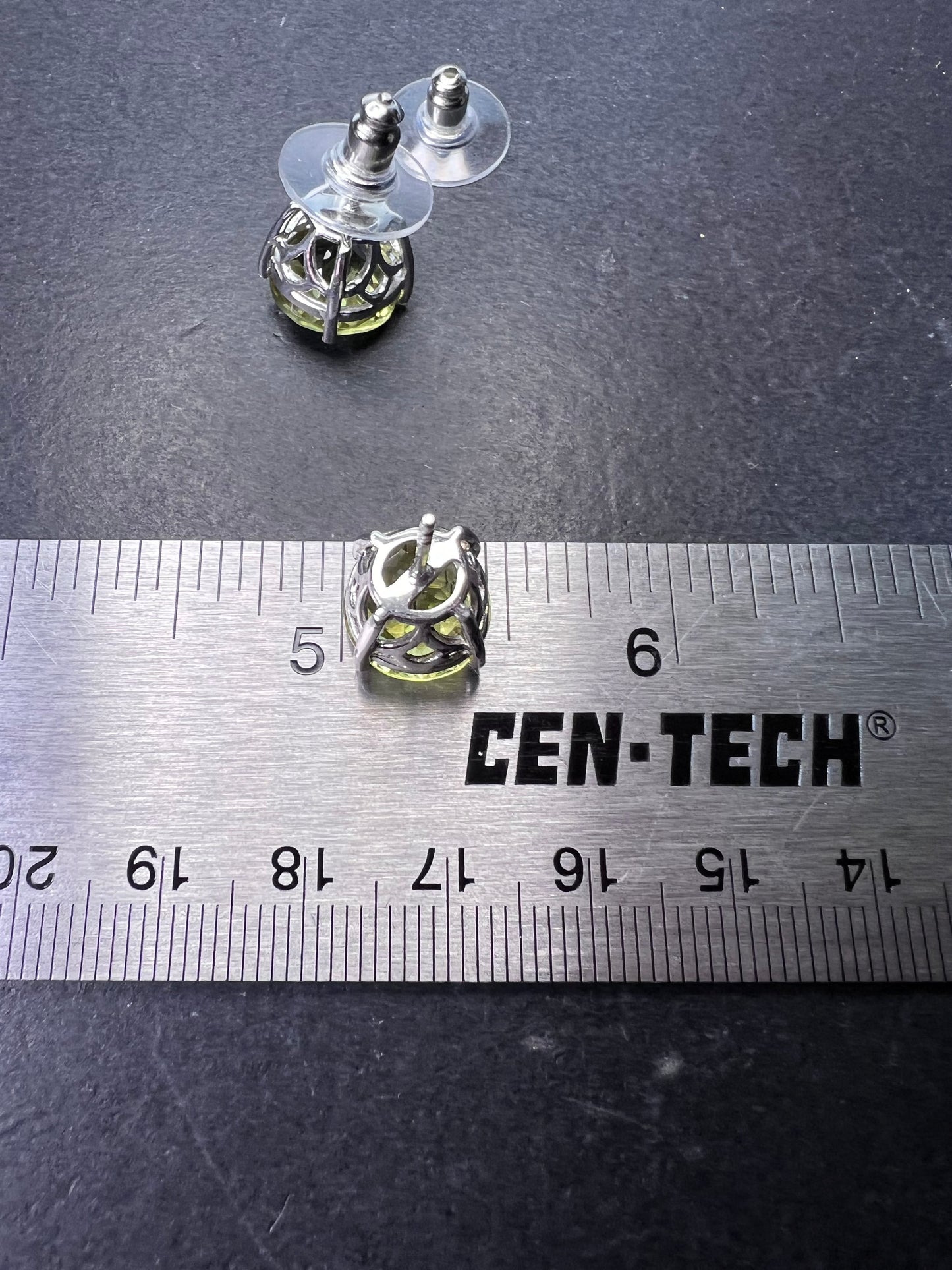 Lemon quartz jumbo stud earrings in sterling silver