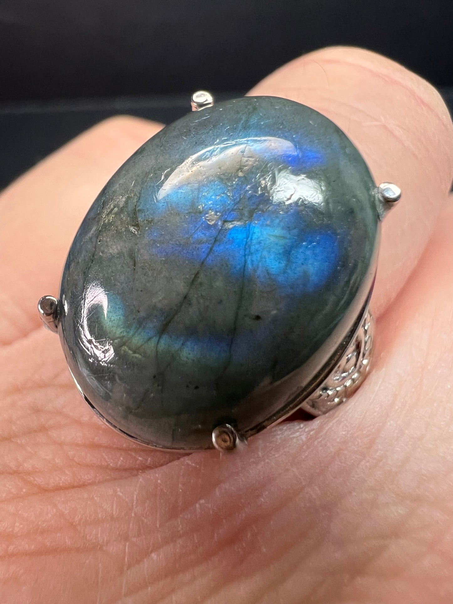 NEW Labradorite stainless steel ring size 7