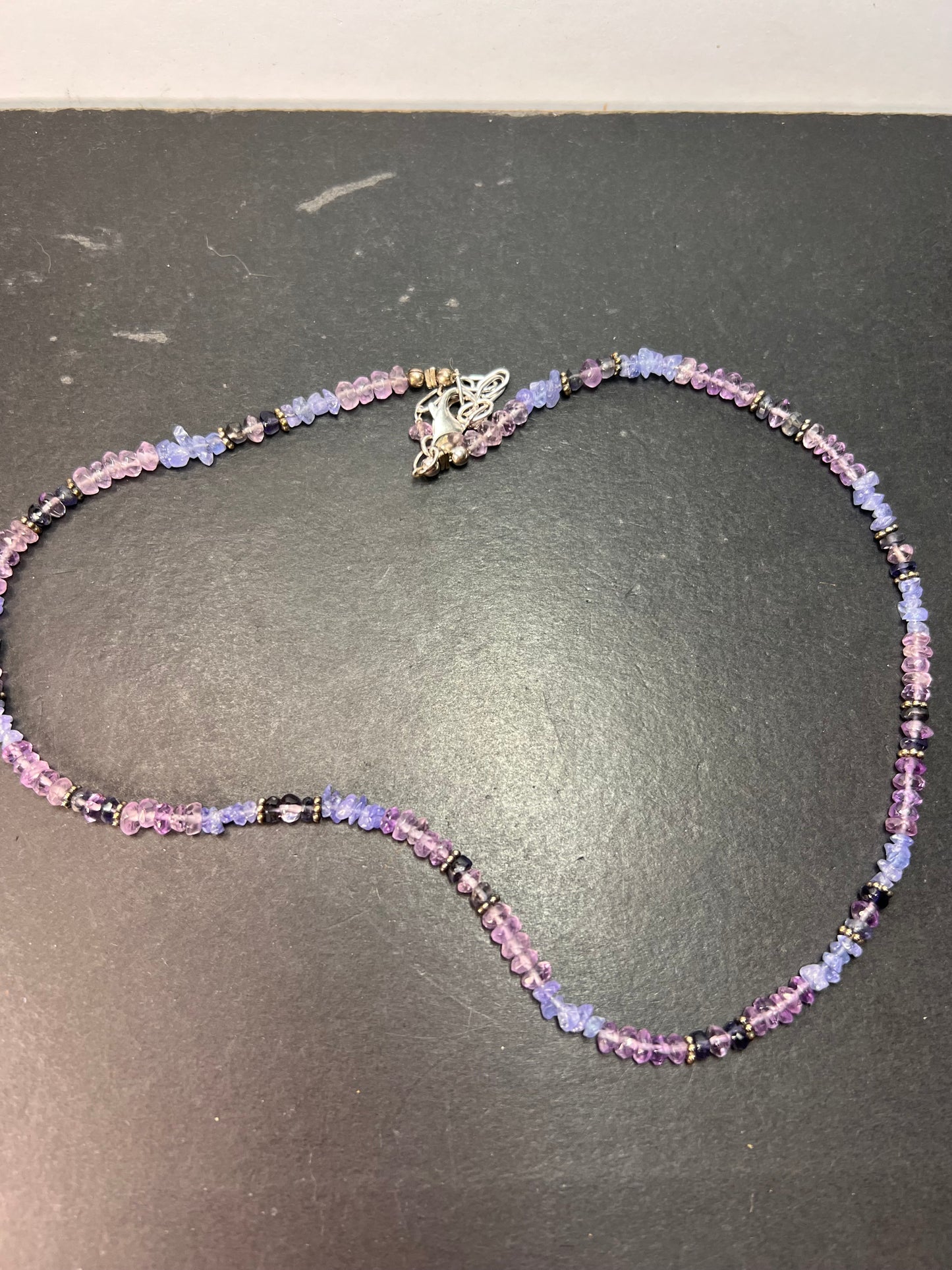 Sajen designer amethyst multi stone sterling silver necklace