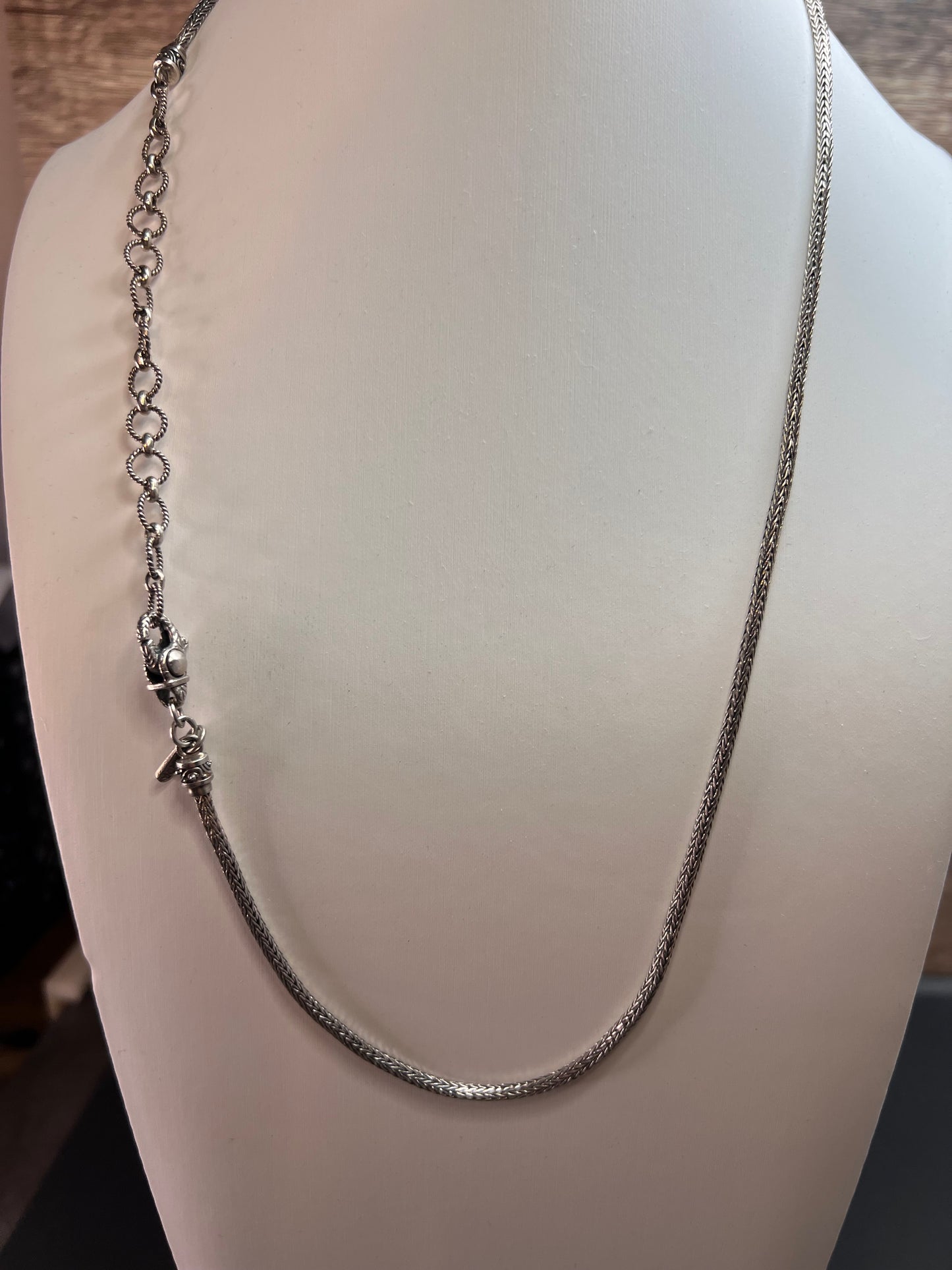 Sarda Bali sterling silver tulang naga extender 24 inch necklace