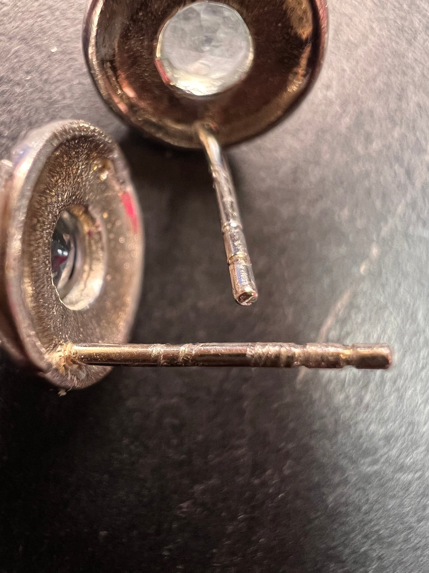 NEW blue topaz and diamond sterling silver stud earrings