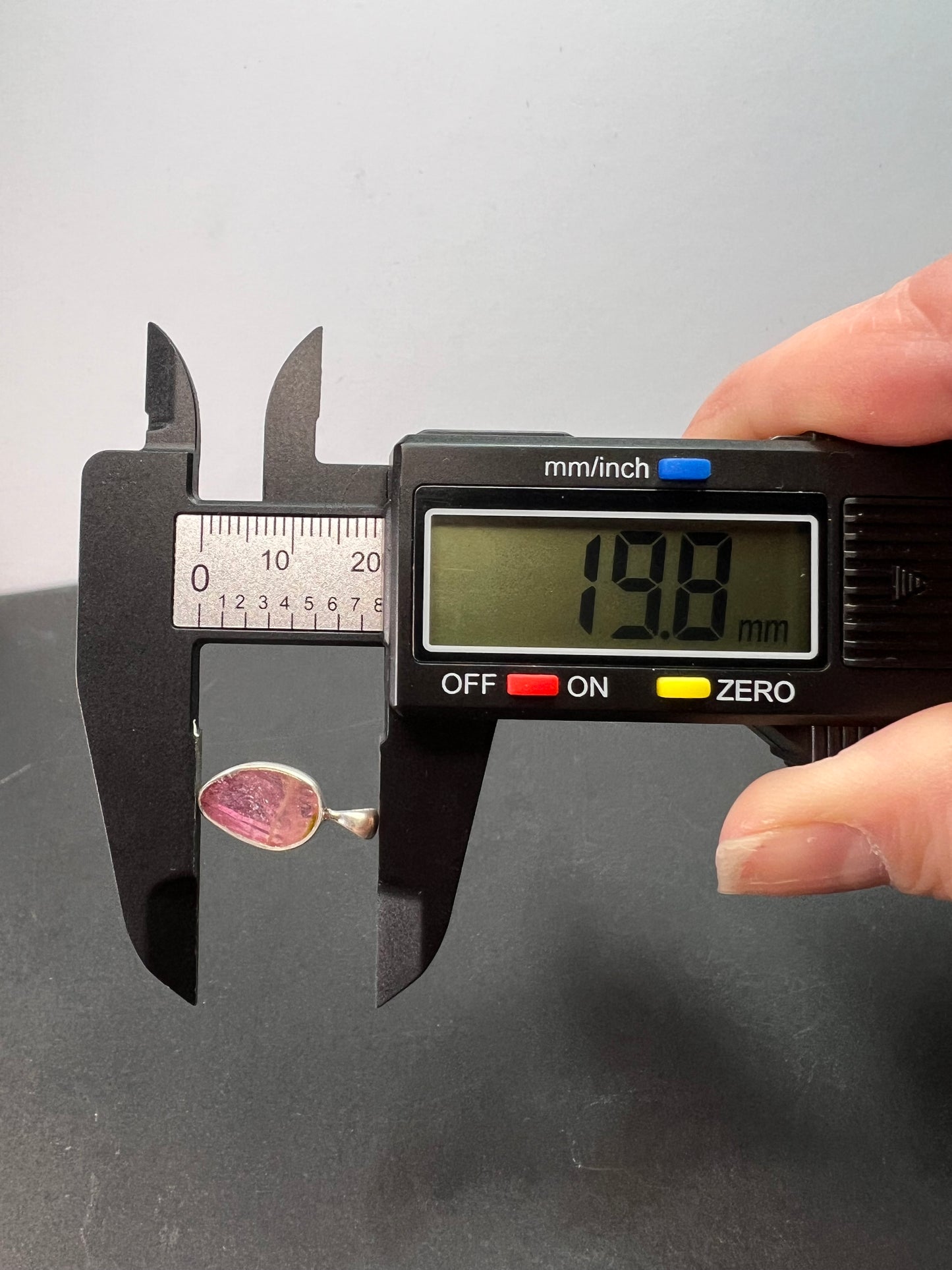 NEW Pink tri color tourmaline sterling silver pendant 1.34 grams