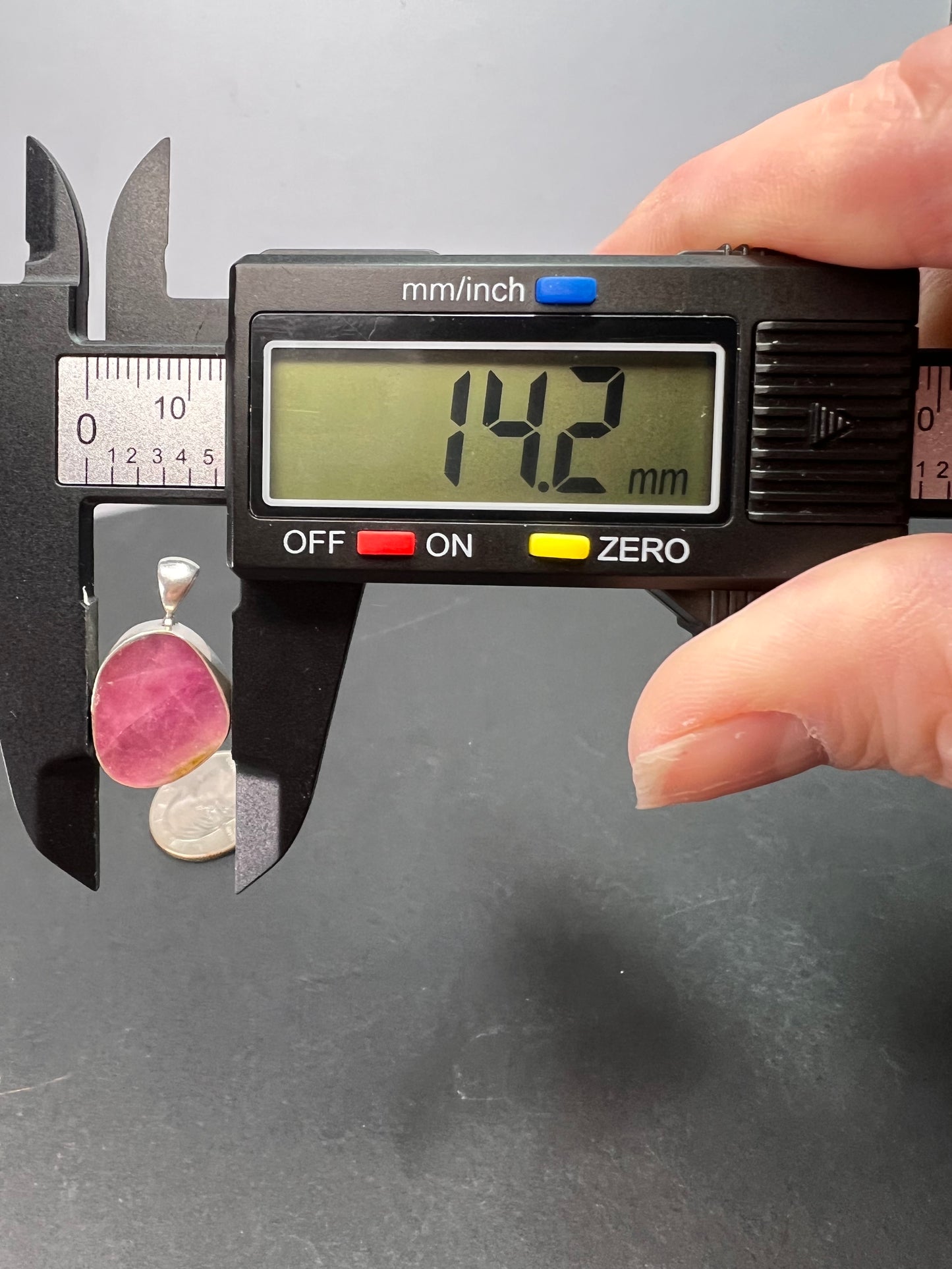 NEW Pink bi color watermelon tourmaline sterling silver pendant 2.06 grams