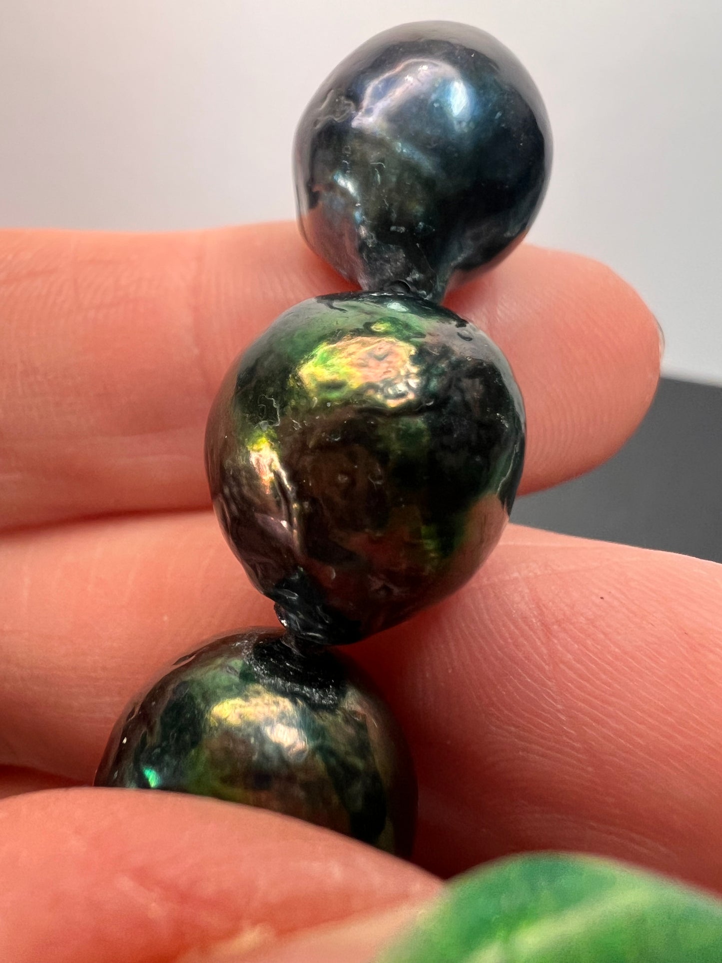 13mm Tahitian peacock baroque pearl 22 inch necklace with sterling silver clasp