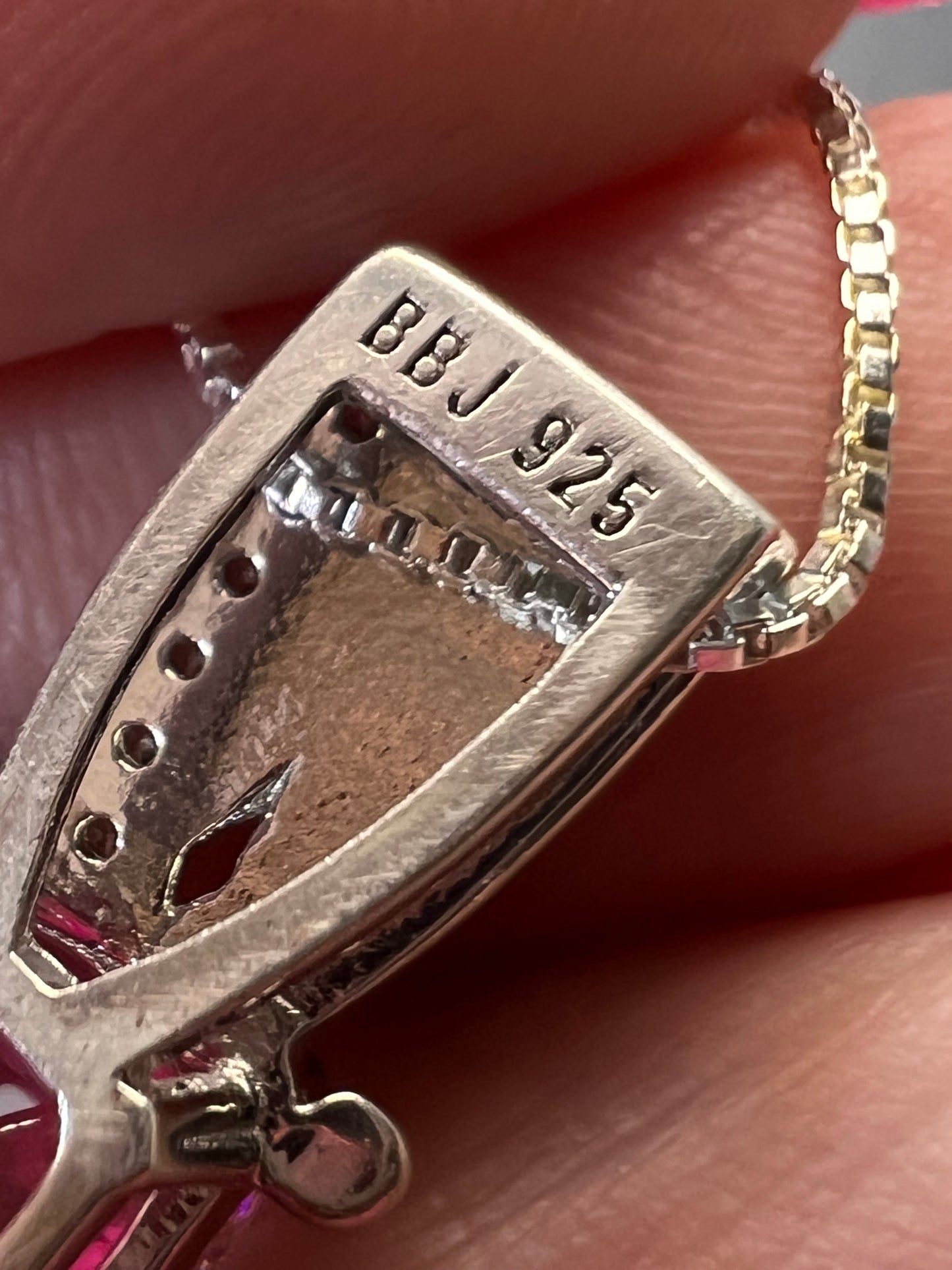 Bella Luce 5.17ctw Pink and white CZ Rhodium Over Silver Pendant