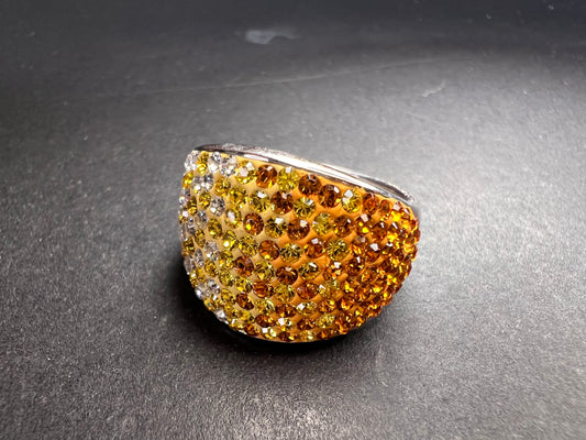 Signed Chelsea Taylor yellow ombré sterling silver ring size 8