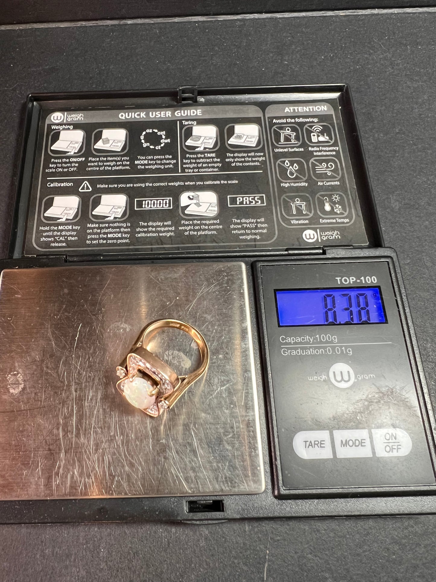 Vintage 14K Opal & Diamond Ring | Size 6.5 | Papered | 1.80ct | 60s–70s