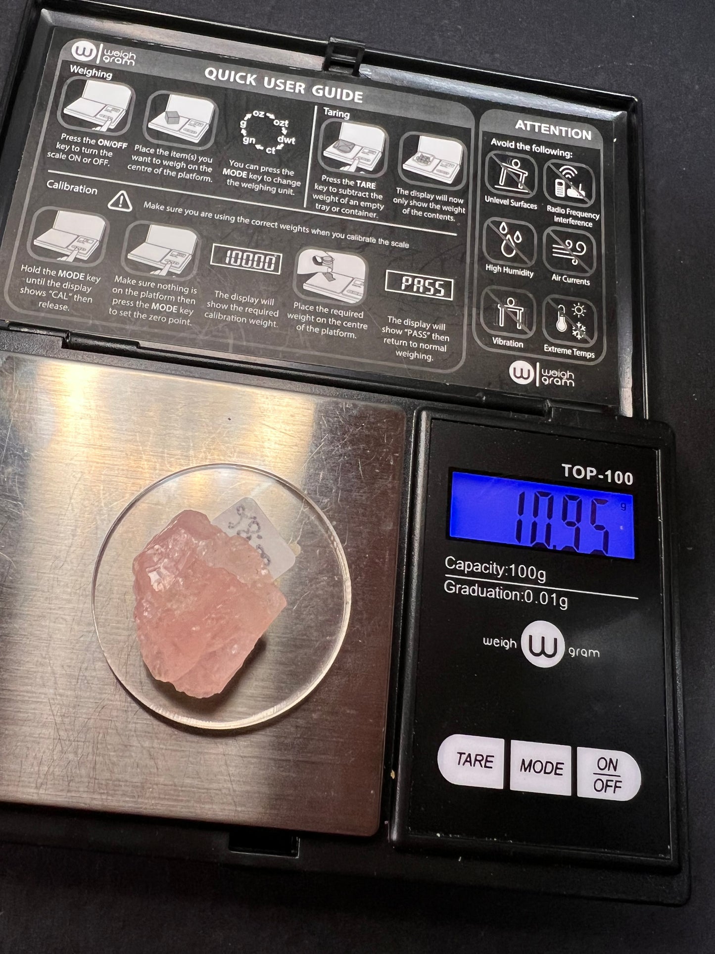 Rough African morganite specimen 10.95 grams