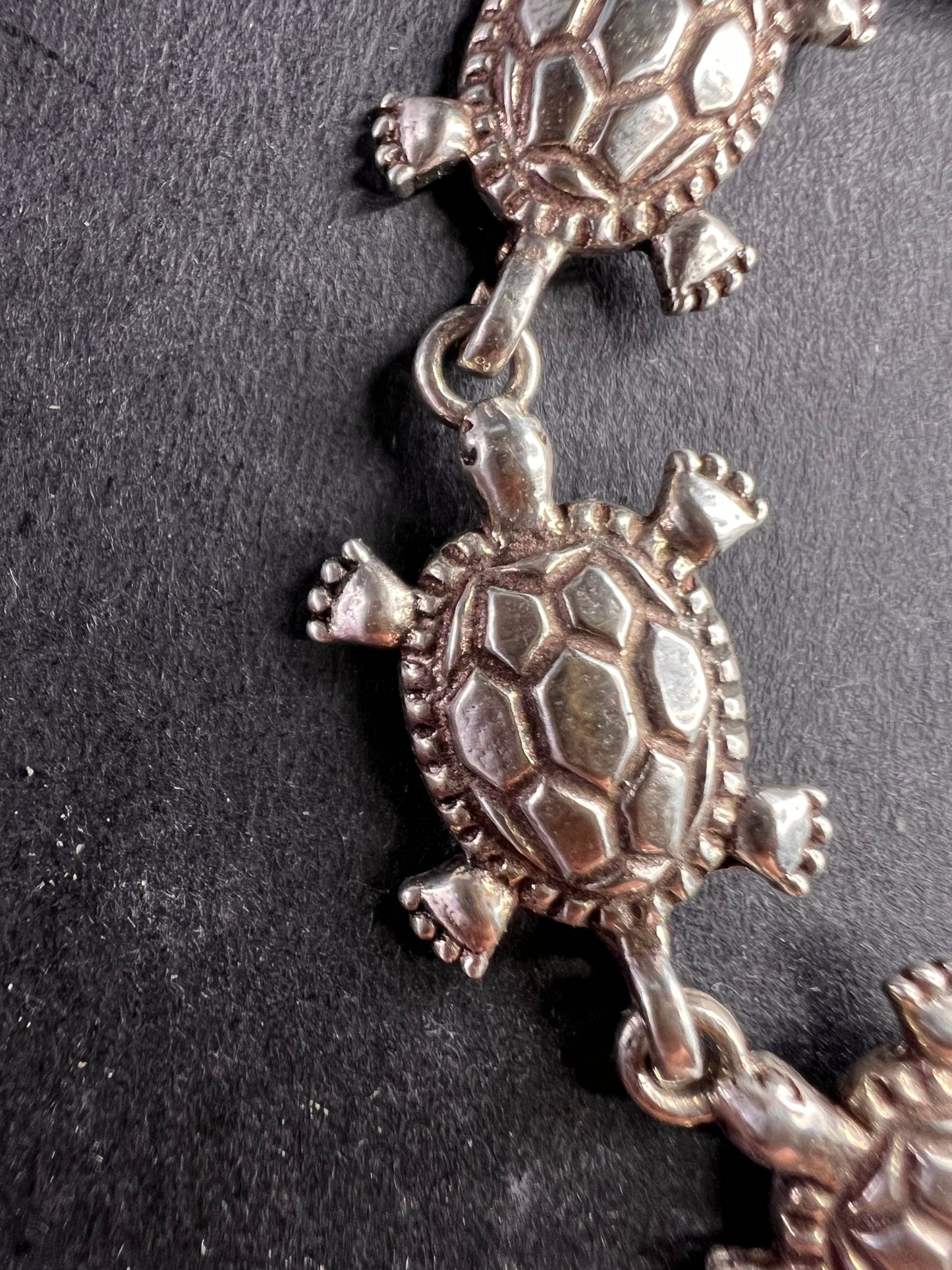 Vintage sterling silver turtles bracelet