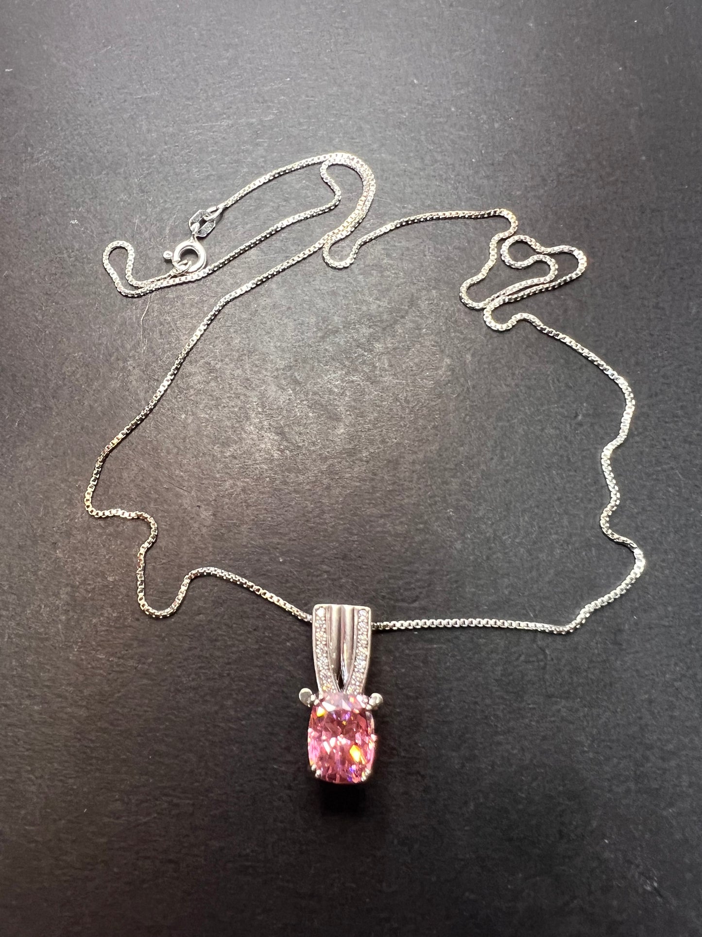 Bella Luce 5.17ctw Pink and white CZ Rhodium Over Silver Pendant