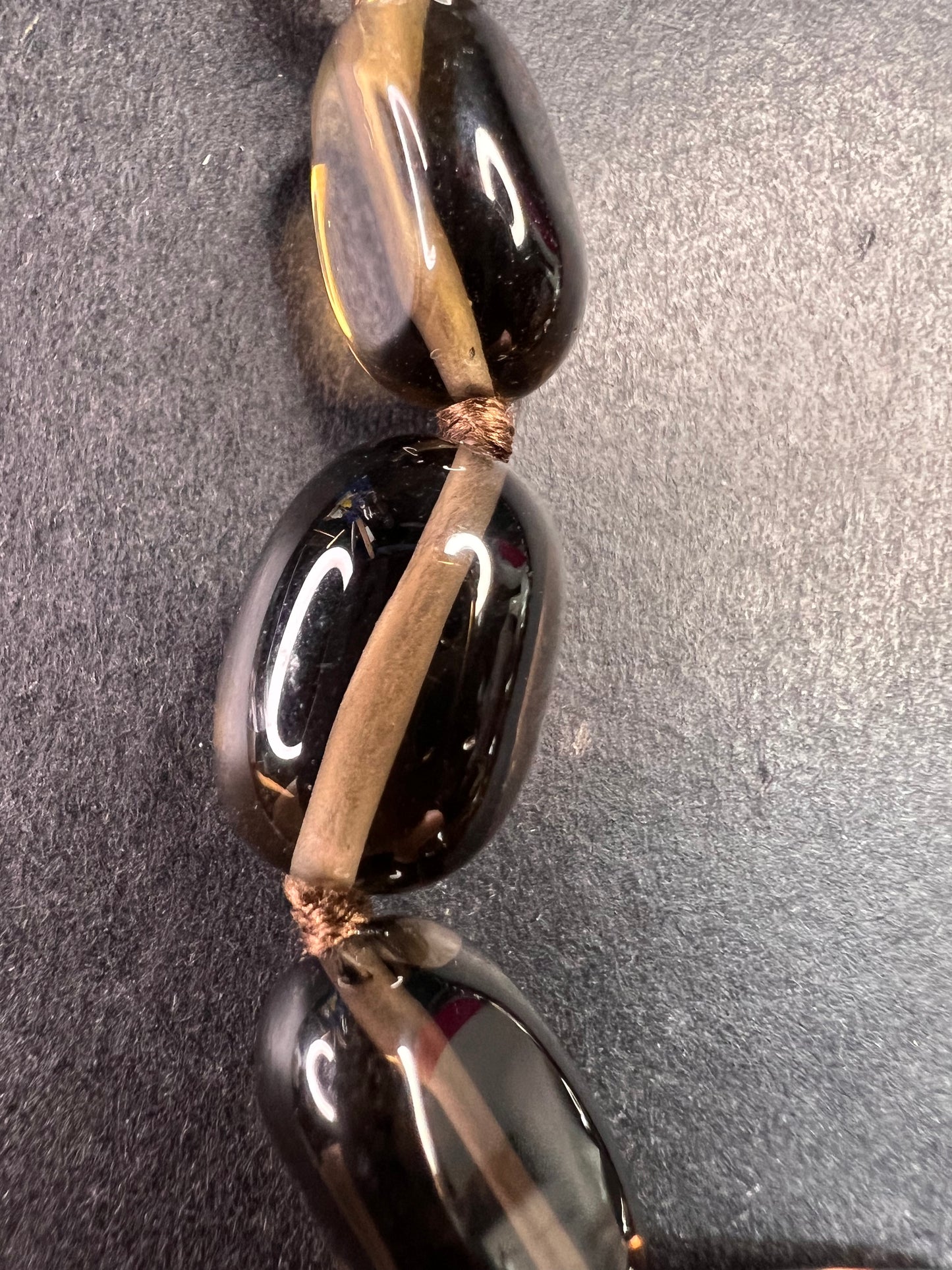 NEW smoky quartz 24 inch necklace with sterling silver clasp