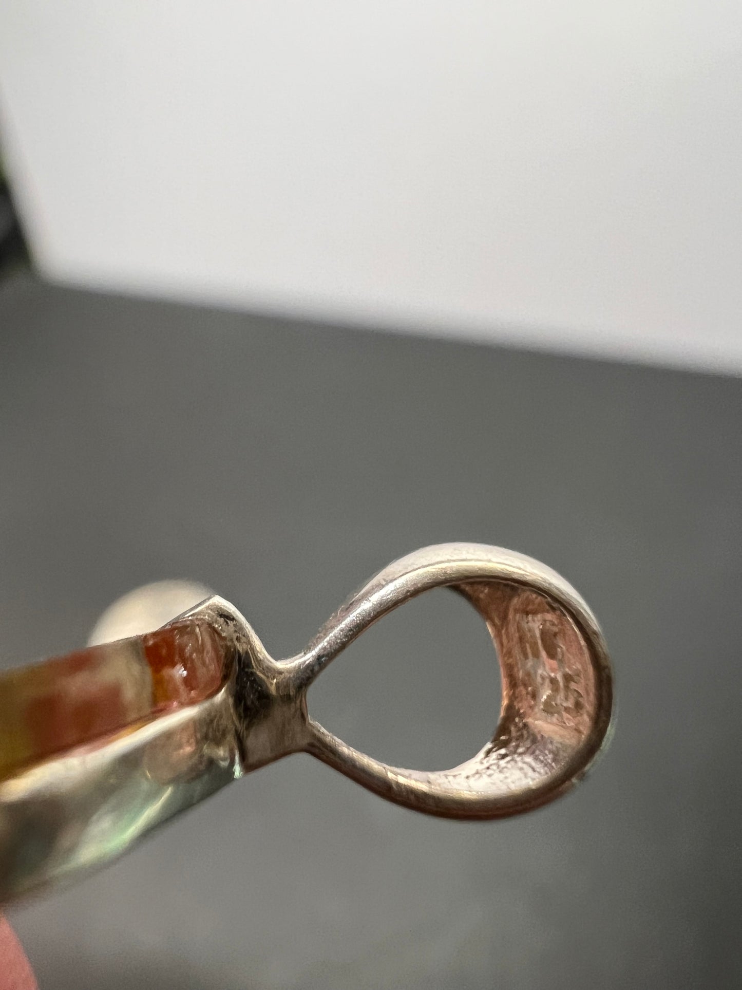 NEW Watermelon tourmaline sterling silver pendant 1.56 grams