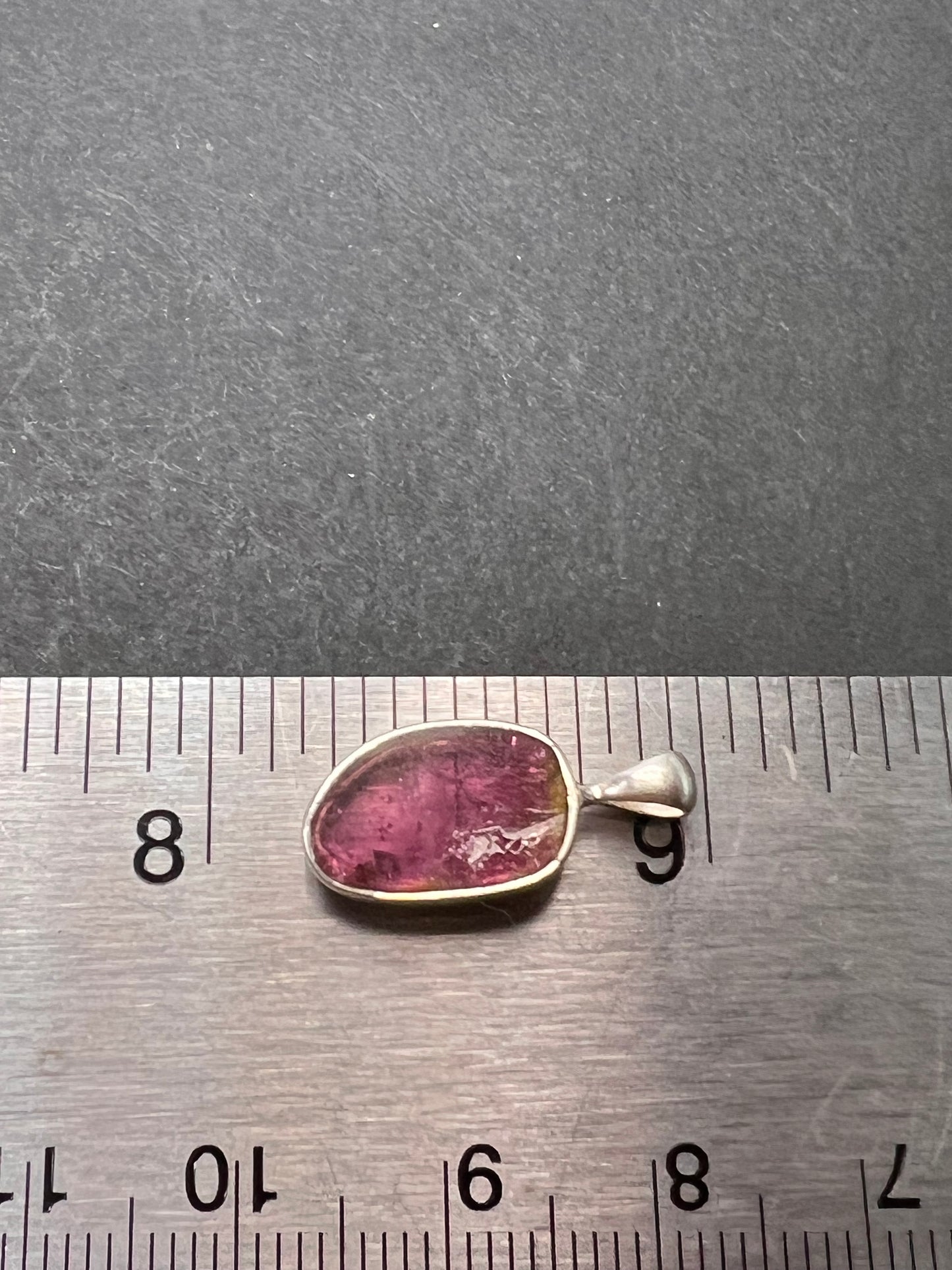 NEW pink/ watermelon tourmaline sterling silver pendant 1.31 grams