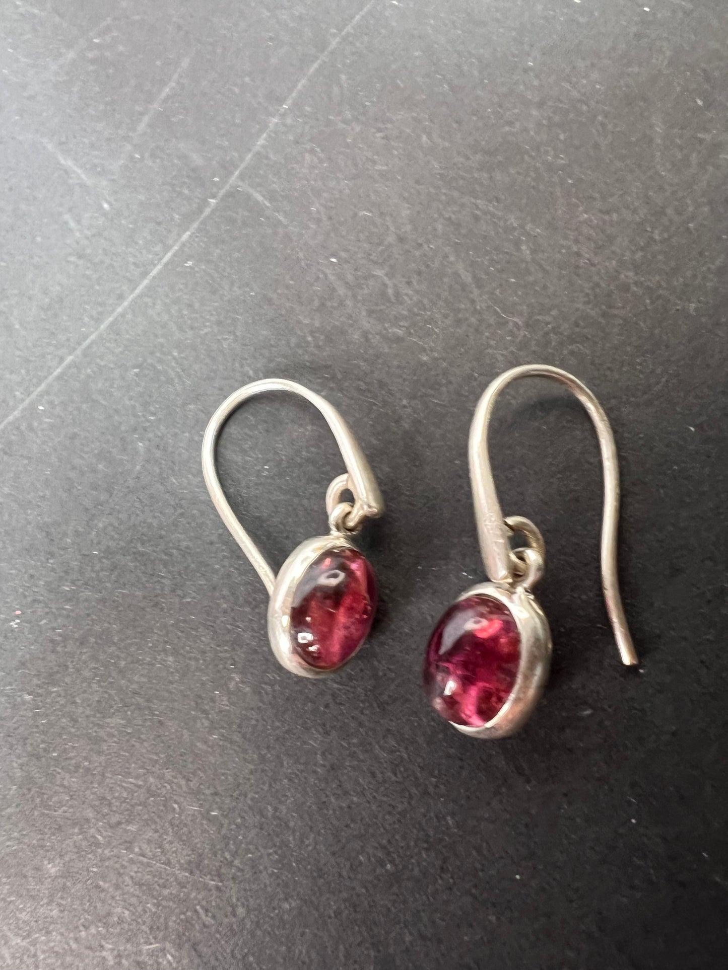 NEW Rubellite sterling silver dangle earrings 3.39 grams
