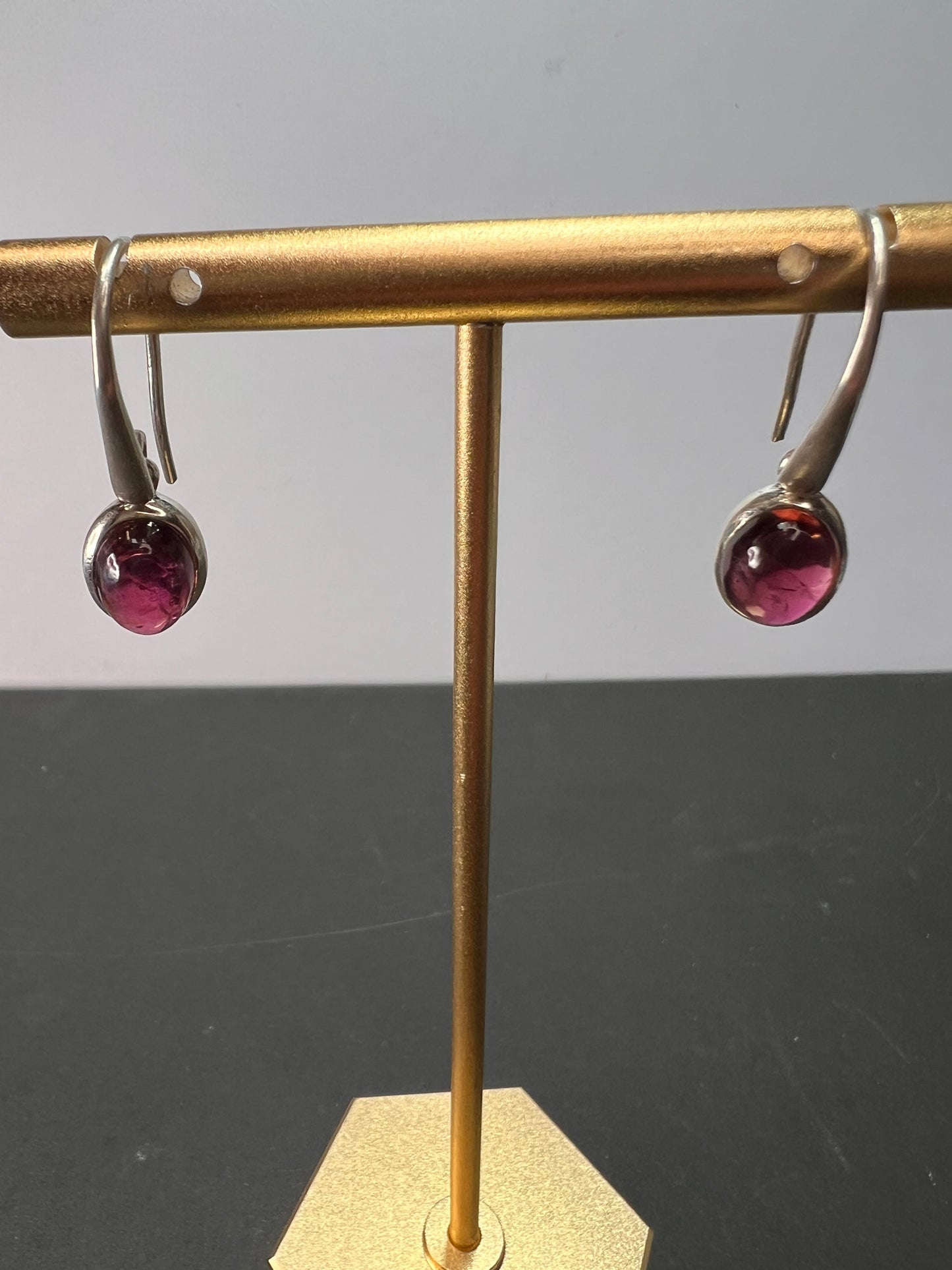 NEW Rubellite sterling silver dangle earrings 3.39 grams