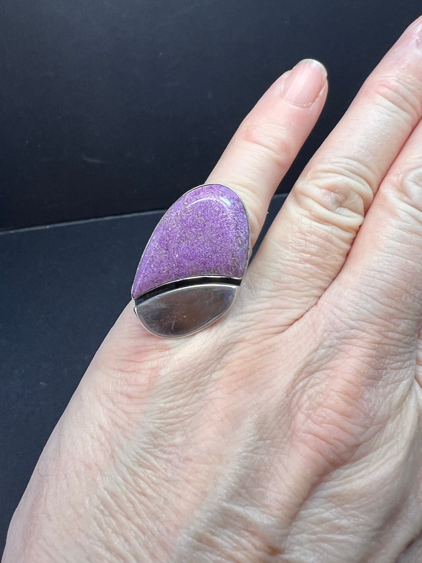 Jay King DRT stichtite sterling silver ring size 6