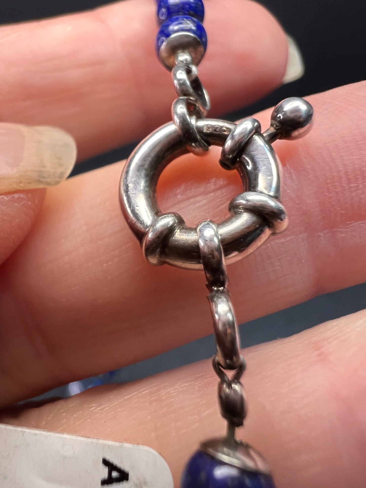 NEW lapis and sterling silver 18 inch necklace