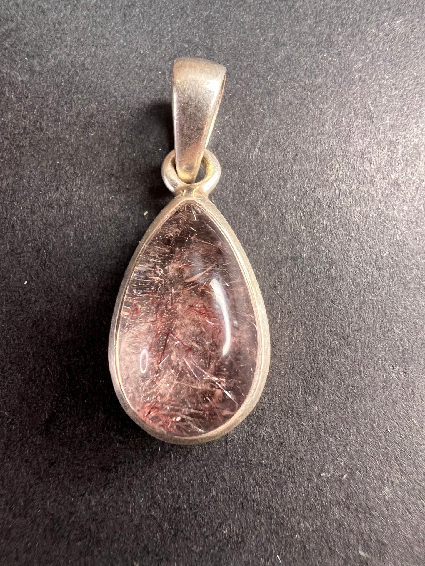 NEW Lepidocrocite super 7 teardrop sterling silver pendant 3.56 grams
