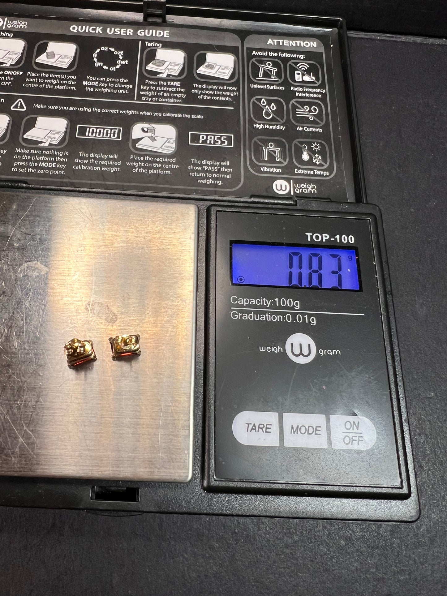 14k Gold Emerald-Cut Garnet Stud Earrings