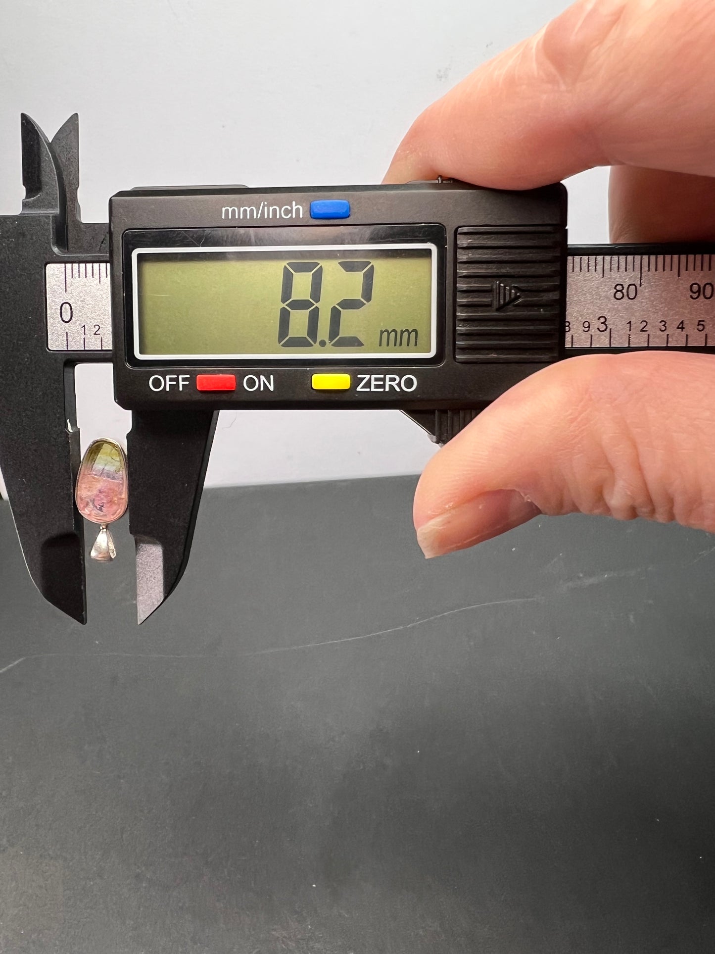 NEW Watermelon tourmaline sterling silver pendant 1.12 grams