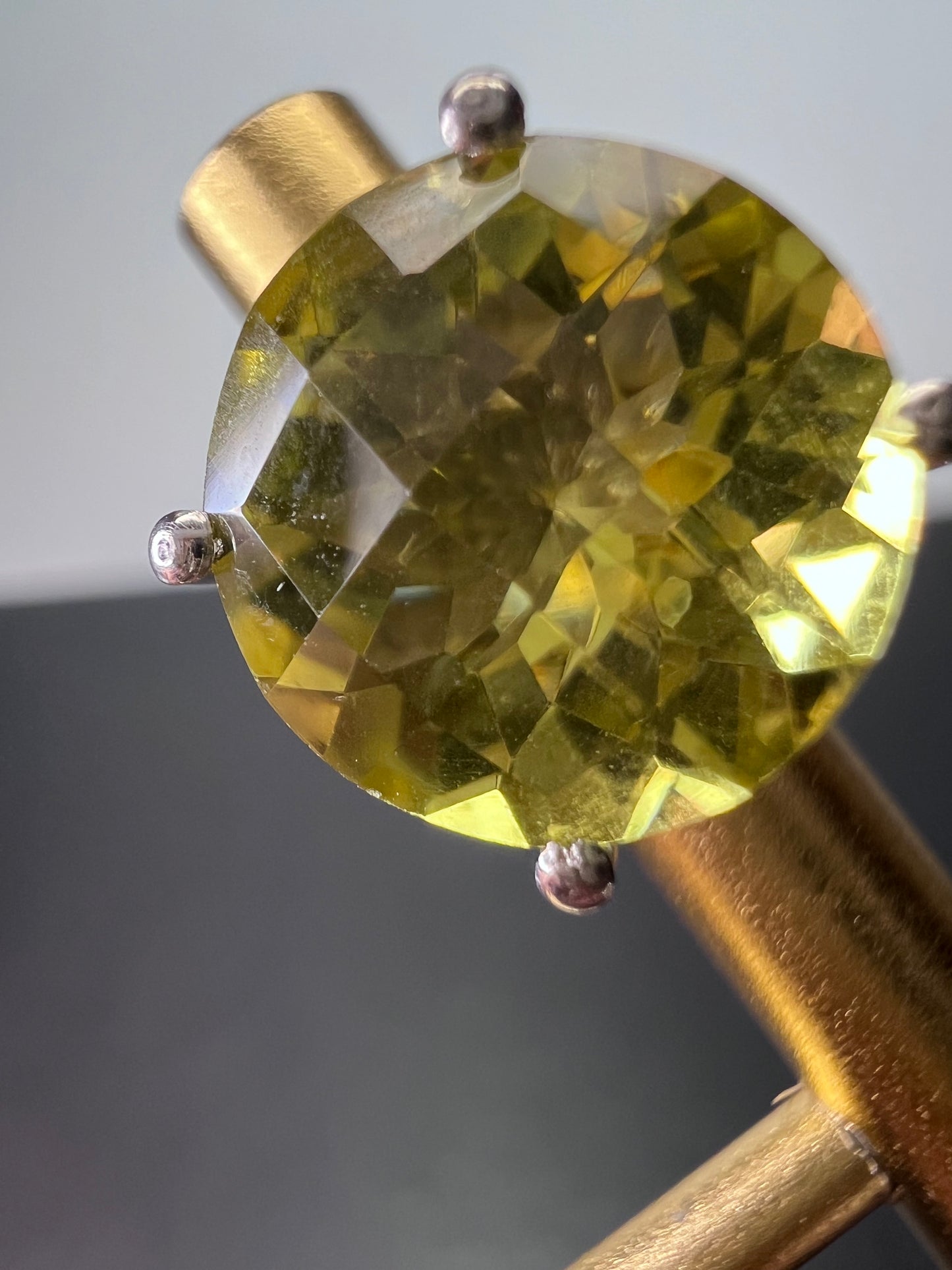 Lemon quartz jumbo stud earrings in sterling silver