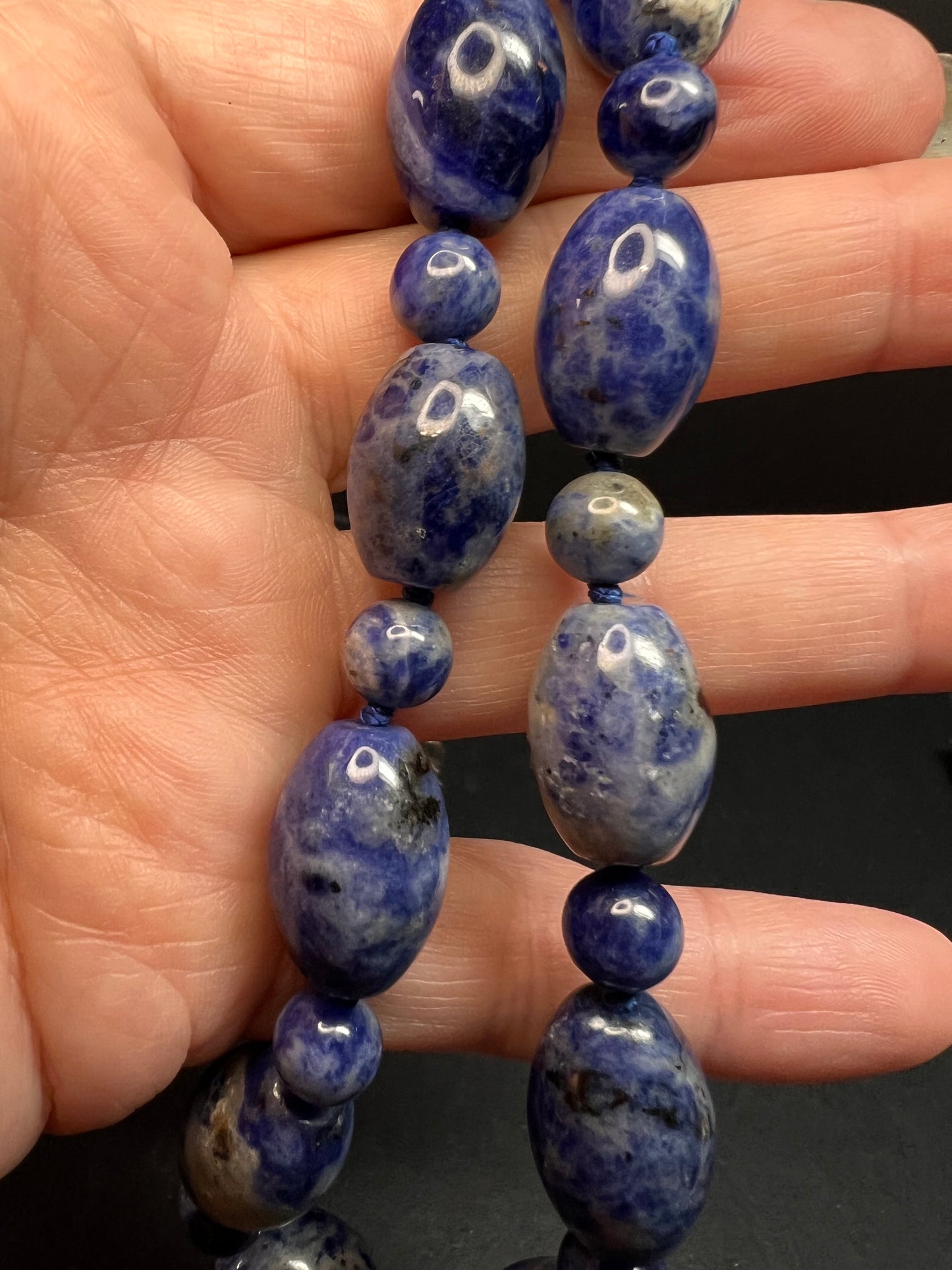 NEW sodalite necklace and bracelet with sterling silver clasp