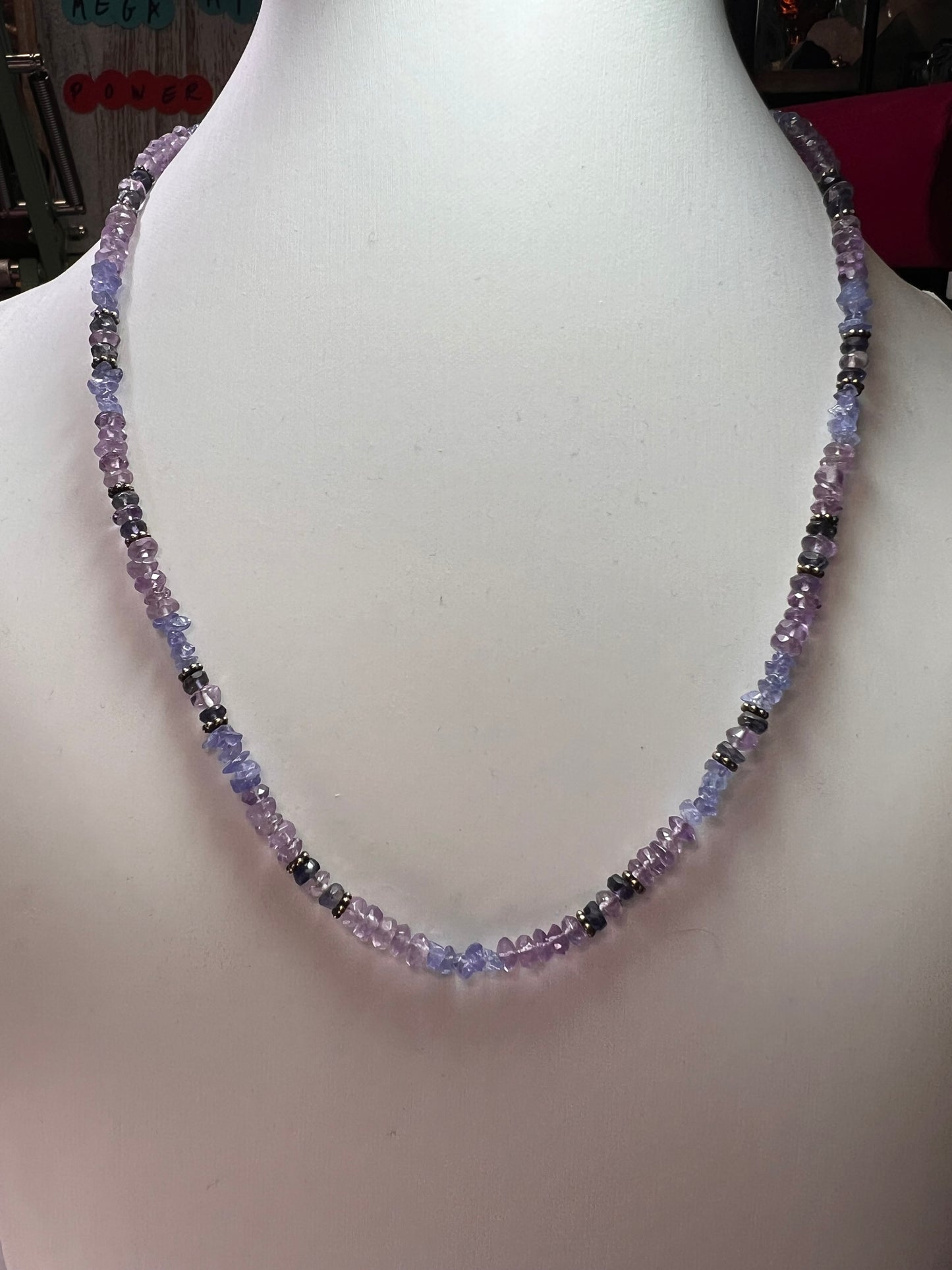 Sajen designer amethyst multi stone sterling silver necklace