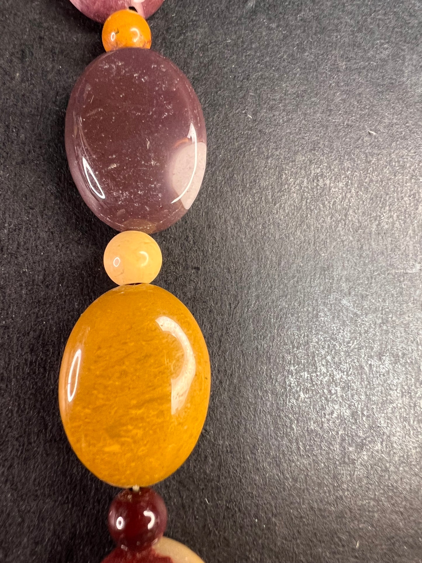 NEW Mookaite Jasper 24 inch necklace with sterling silver clasp