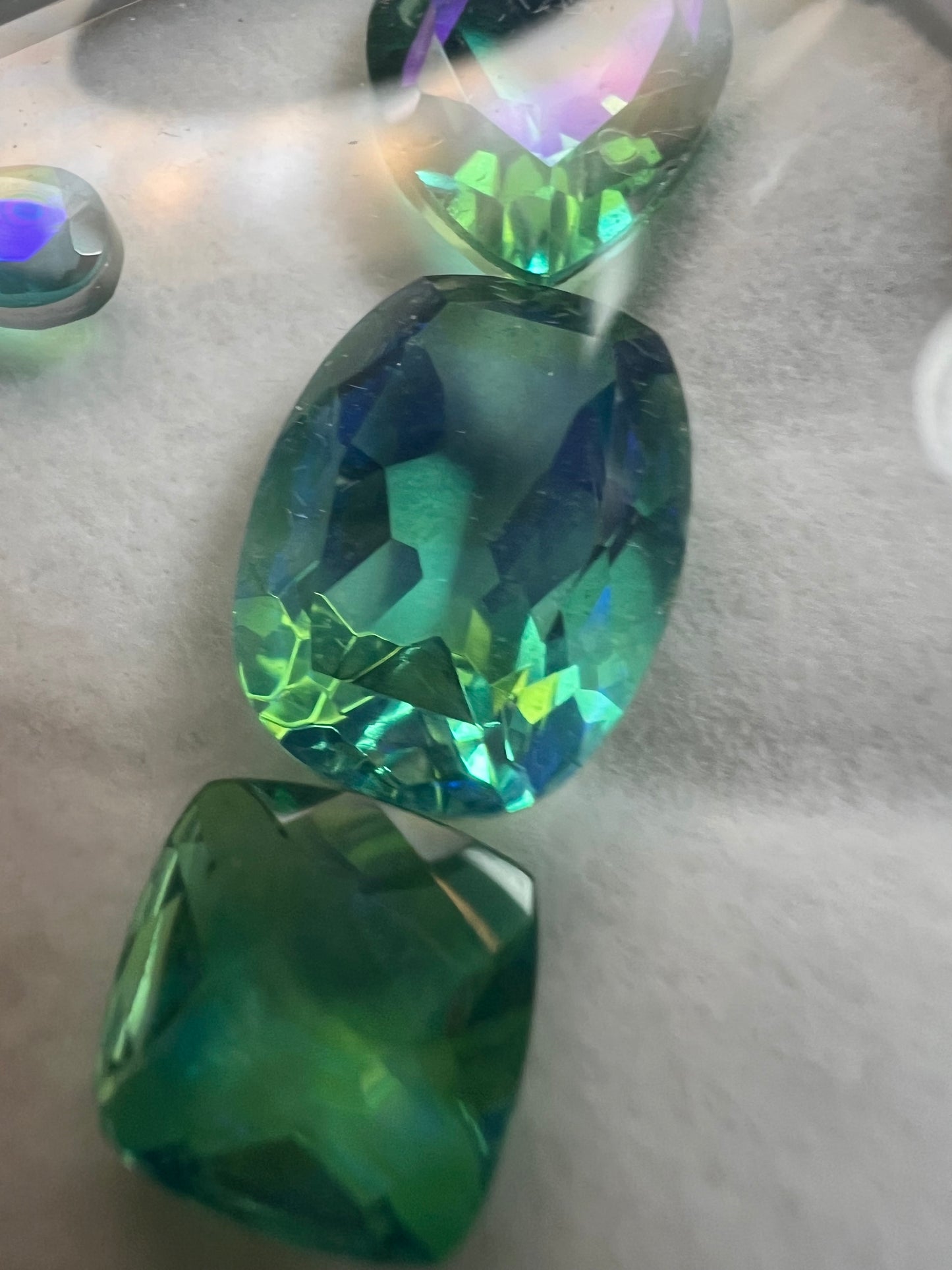 peacock triplet quartz mix of 5 gemstones