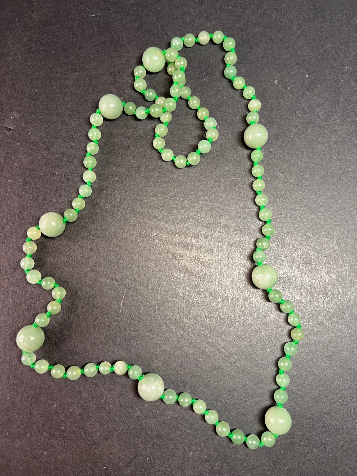 NEW green aventurine endless 30 inch necklace