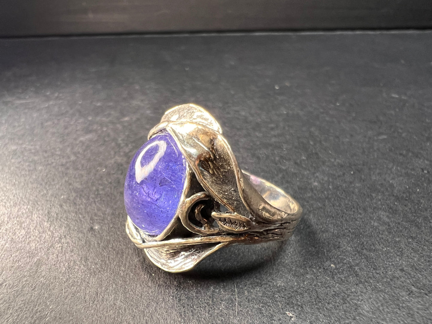 Tanzanite sterling silver artisan ring size 9