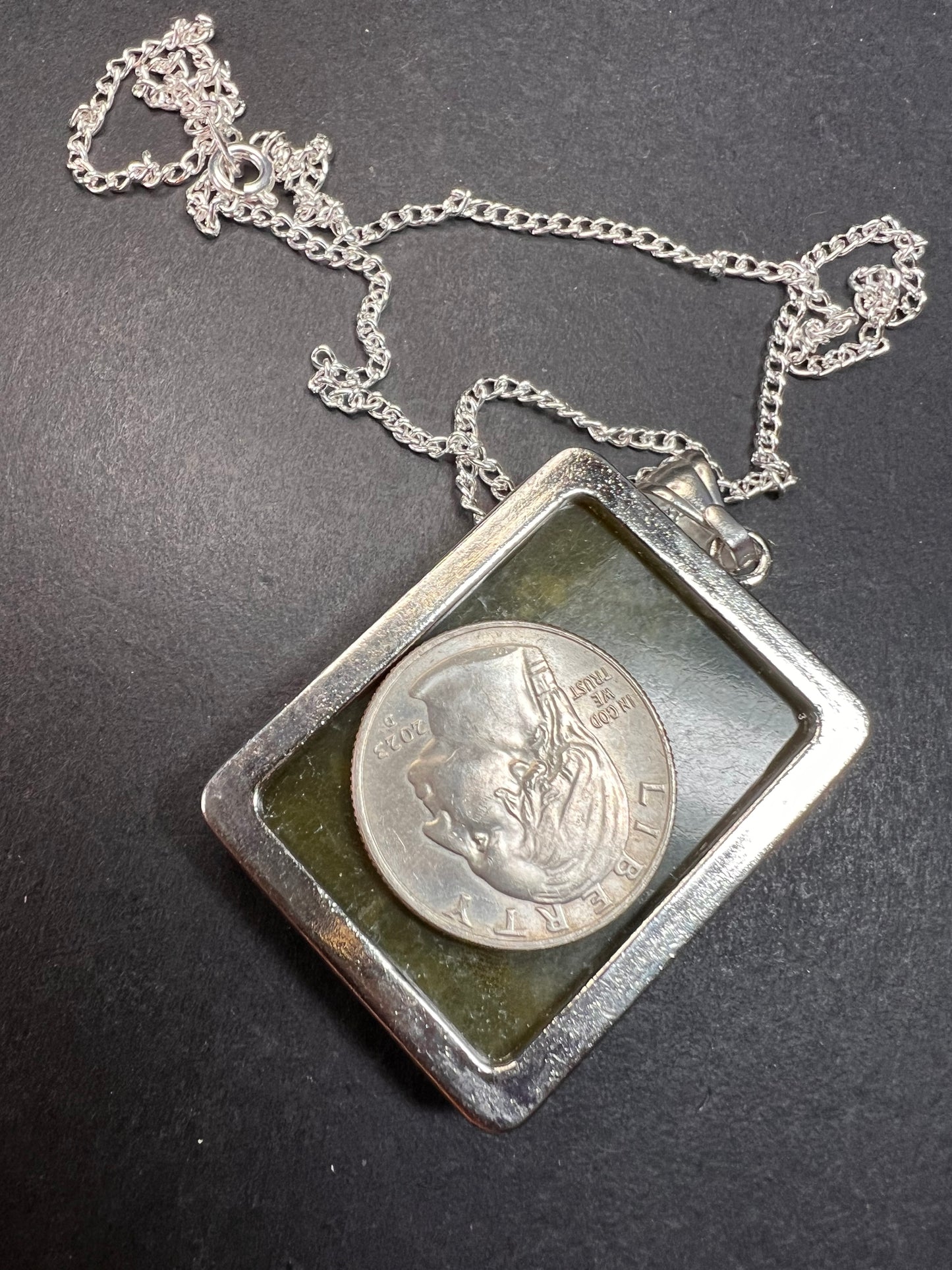 NEW Serpentine pendant in silver tone
