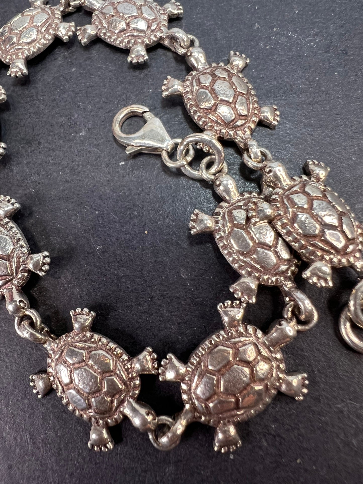 Vintage sterling silver turtles bracelet